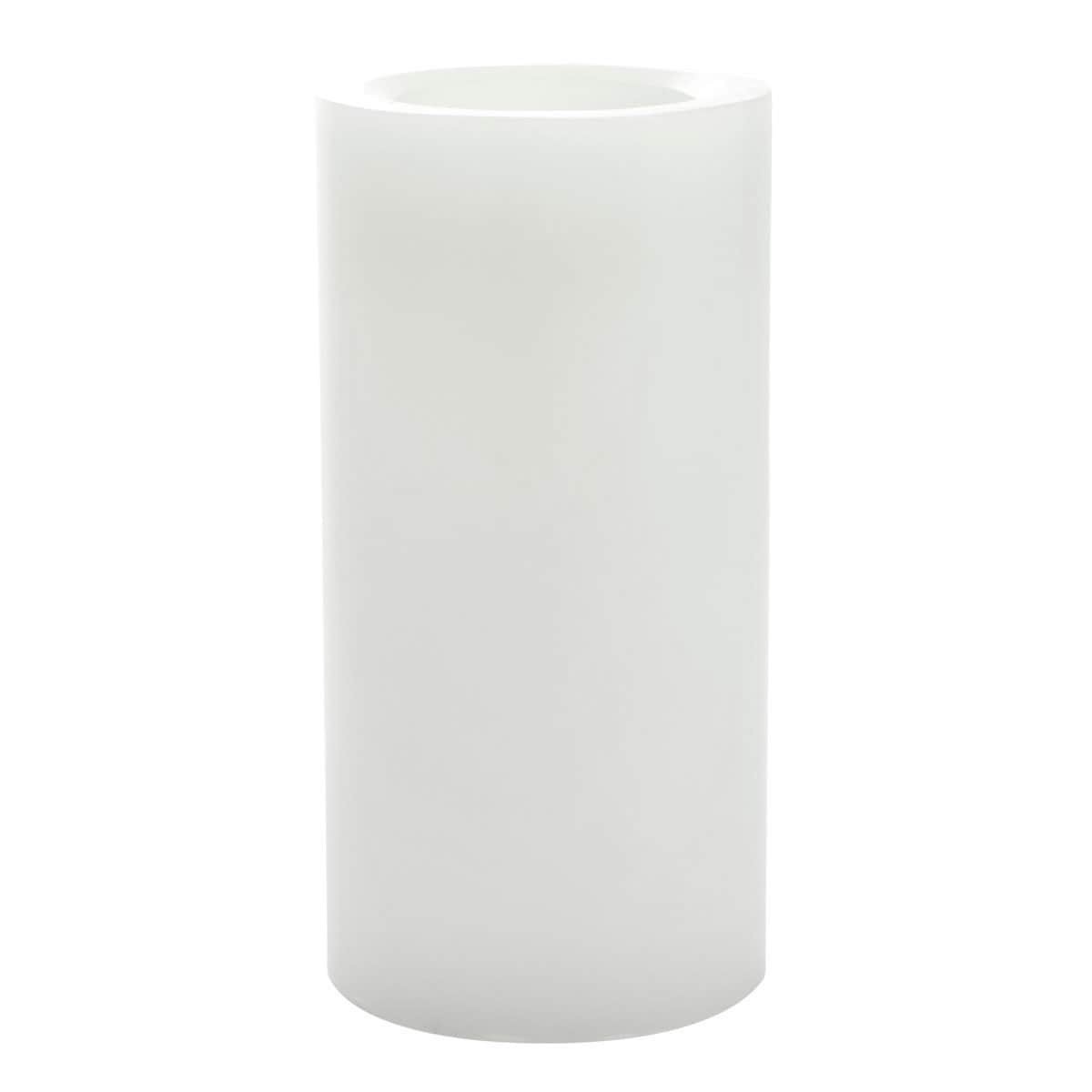 slide 1 of 4, Sterno Home Unscented Off-white Flameless LED Pillar candle All Weather Wax, 1 ct
