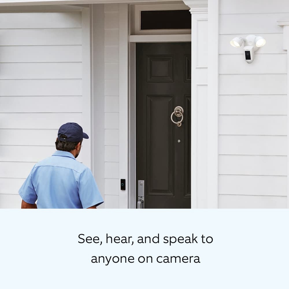 slide 3 of 6, Ring Floodlight Cam Wired Plus - Smart Security Video Camera with 2 Motion-Activated LED Floodlights, 2-Way Talk, Color Night Vision, White, 1 ct