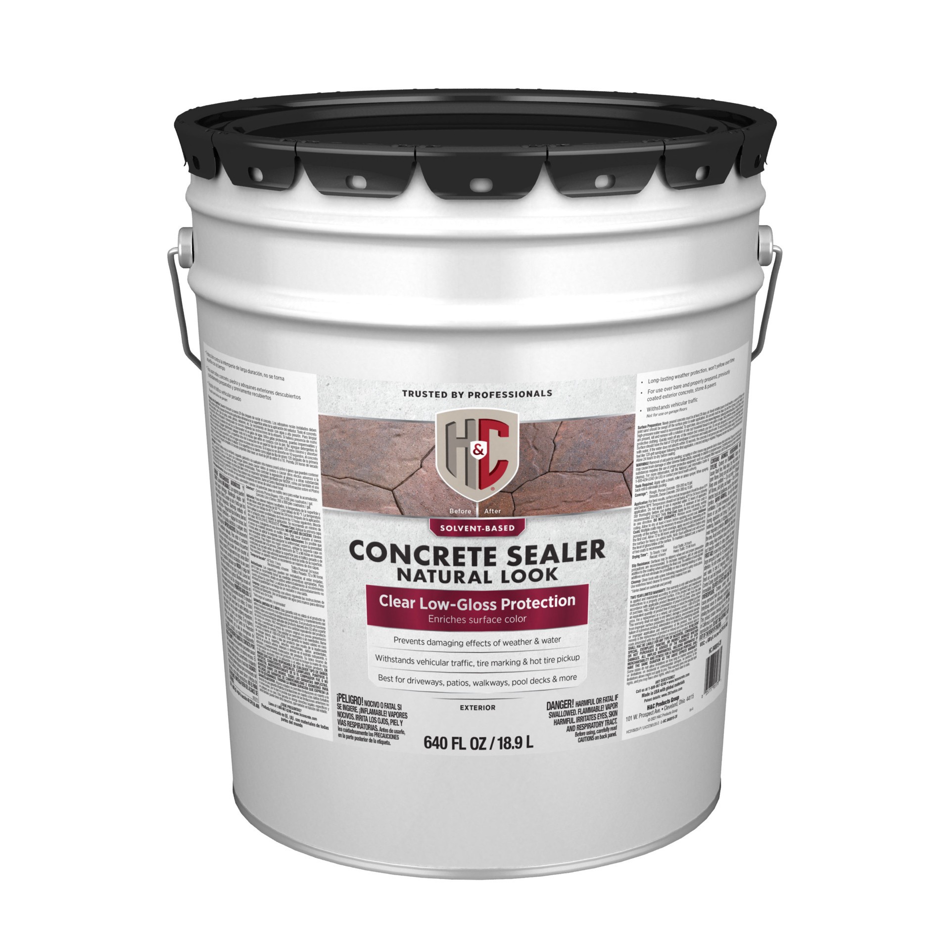 slide 1 of 1, H&C Clear Solvent-based Satin Ready-to-use Concrete Sealer (5-Gallon), 1 ct