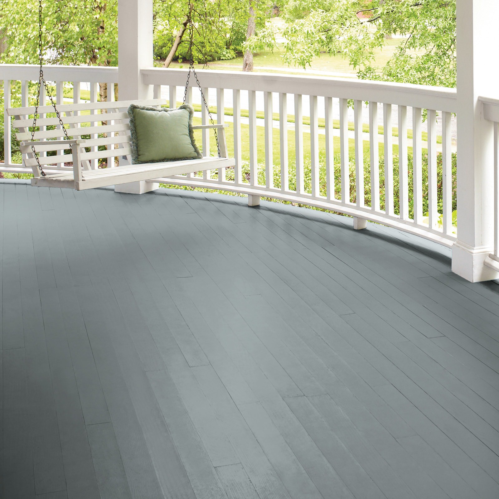 slide 6 of 6, Valspar Porch and Floor Light Gray Satin Interior/Exterior Porch and Floor paint ( 5-gallon ), 1 ct