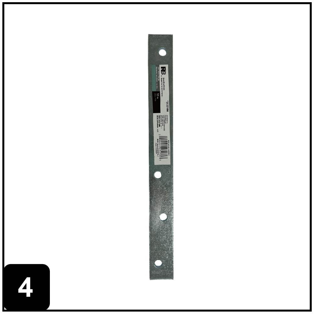 slide 4 of 6, RELIABILT 10-in x 1-in x 0.16-in 4 -Gauge Zinc-plated Steel Mending brace, 1 ct