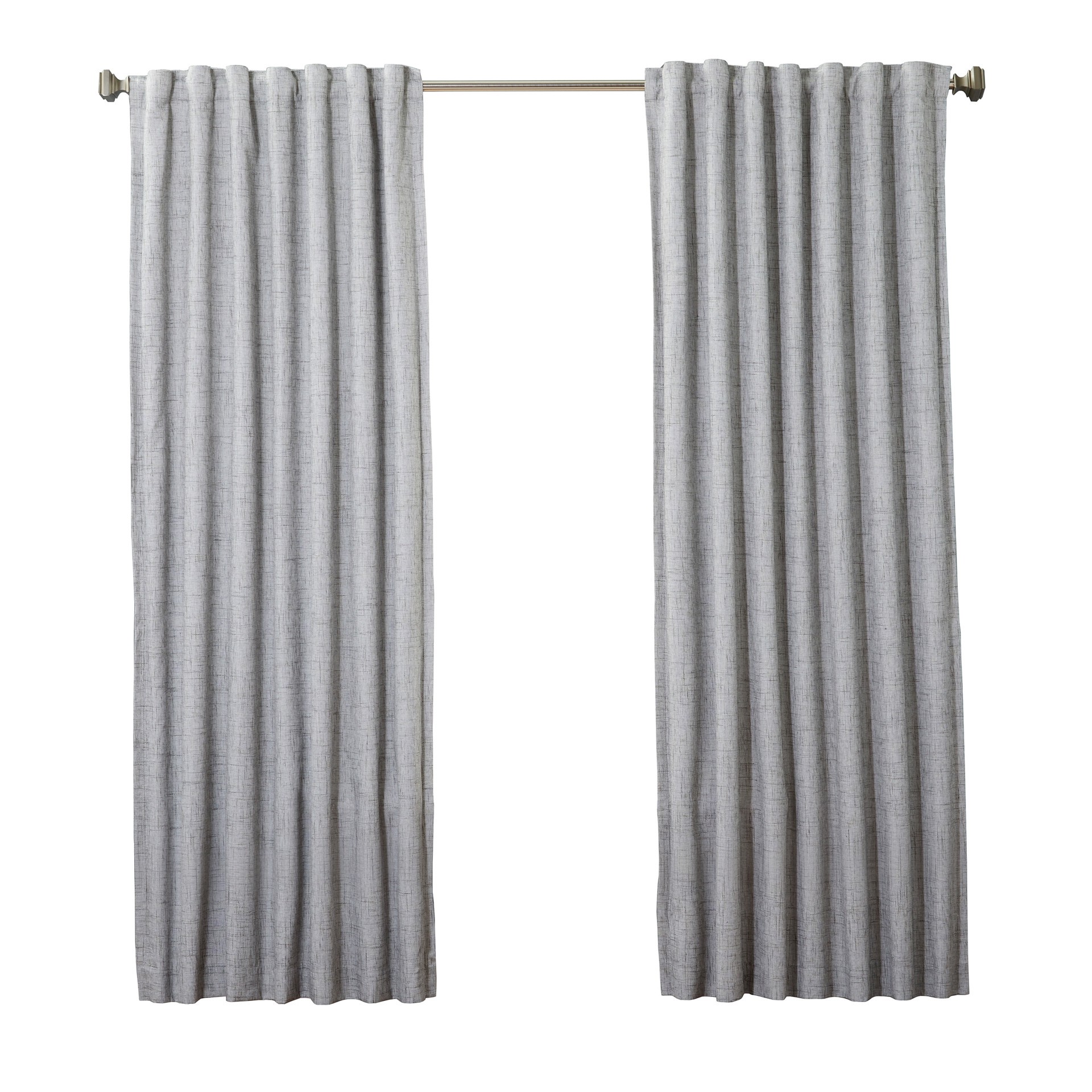 slide 1 of 6, allen + roth 84-in Grey Blackout Thermal lined Back tab Single curtain panel, 1 ct