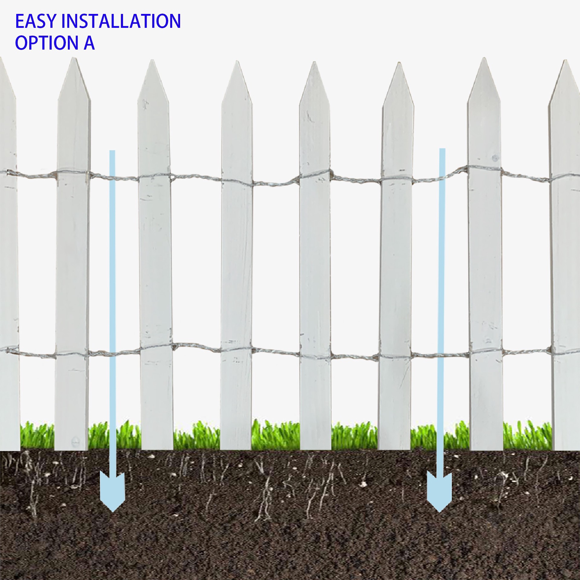slide 3 of 6, 15-ft x 2-ft White Cedar Picket Woven Wire Rolled Fencing, 1 ct