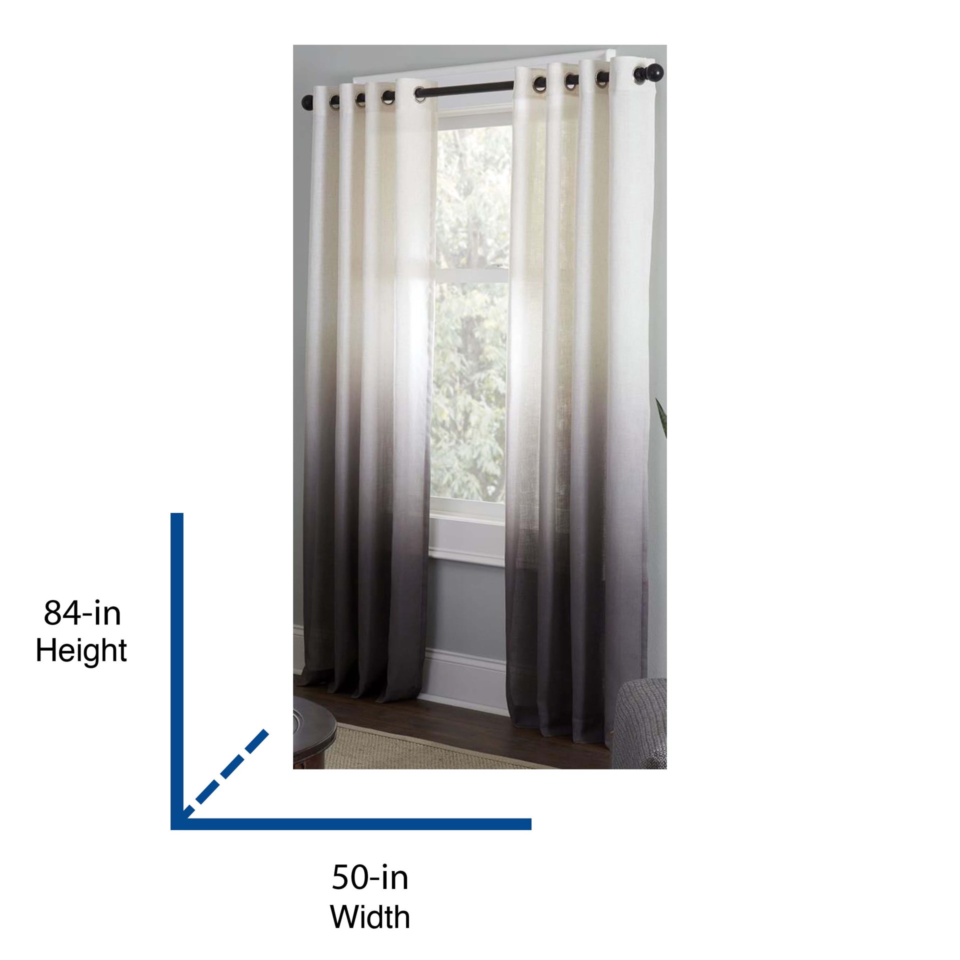 slide 3 of 6, allen + roth 84-in Taupe Ombre Light filtering Grommet Single curtain panel, 1 ct