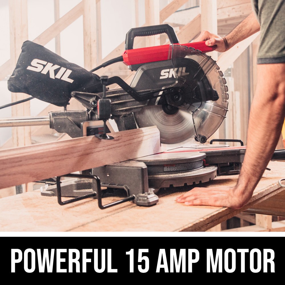 slide 2 of 6, SKIL 10-in 15-Amp Dual Bevel Sliding Compound Corded Miter Saw, 1 ct