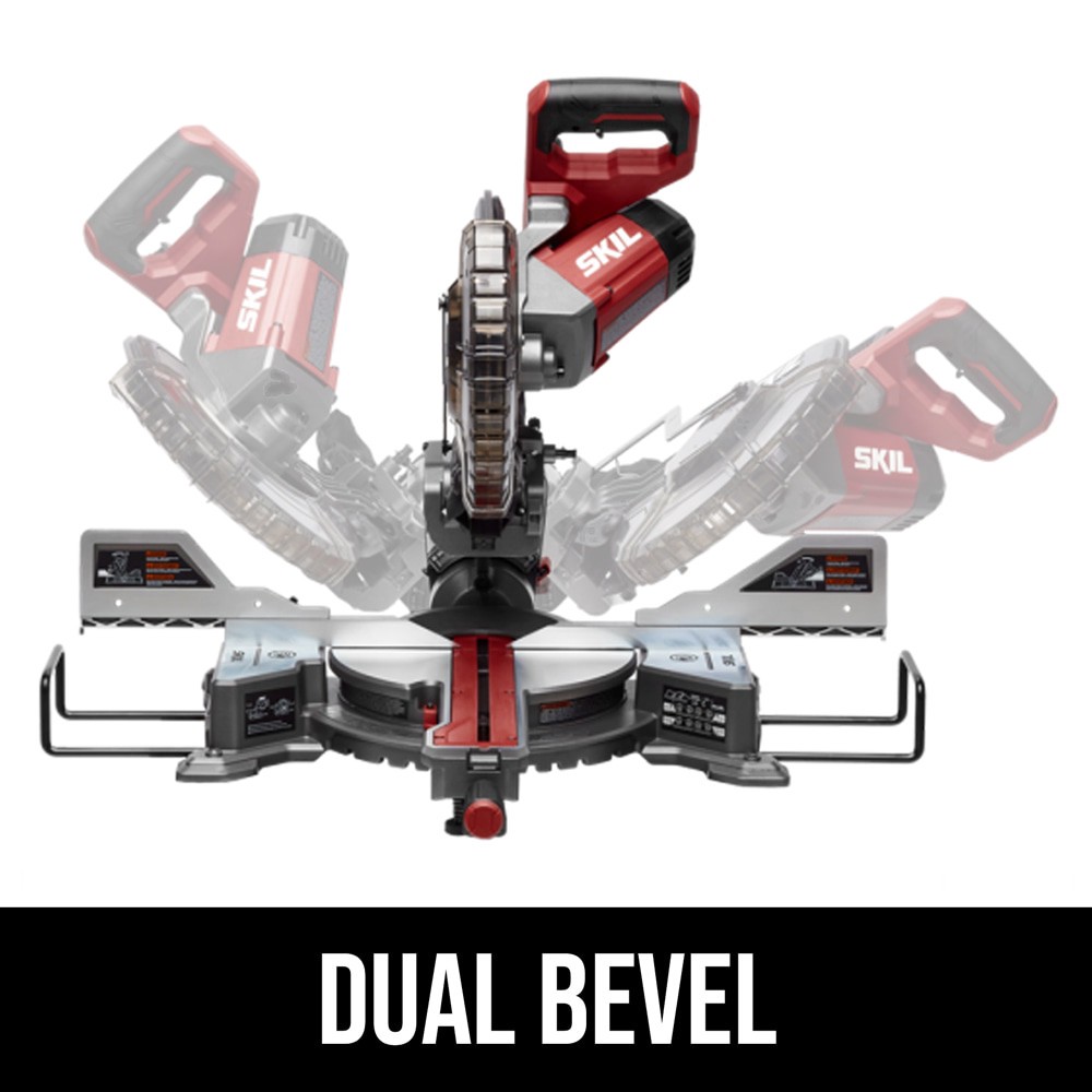 slide 3 of 6, SKIL 10-in 15-Amp Dual Bevel Sliding Compound Corded Miter Saw, 1 ct