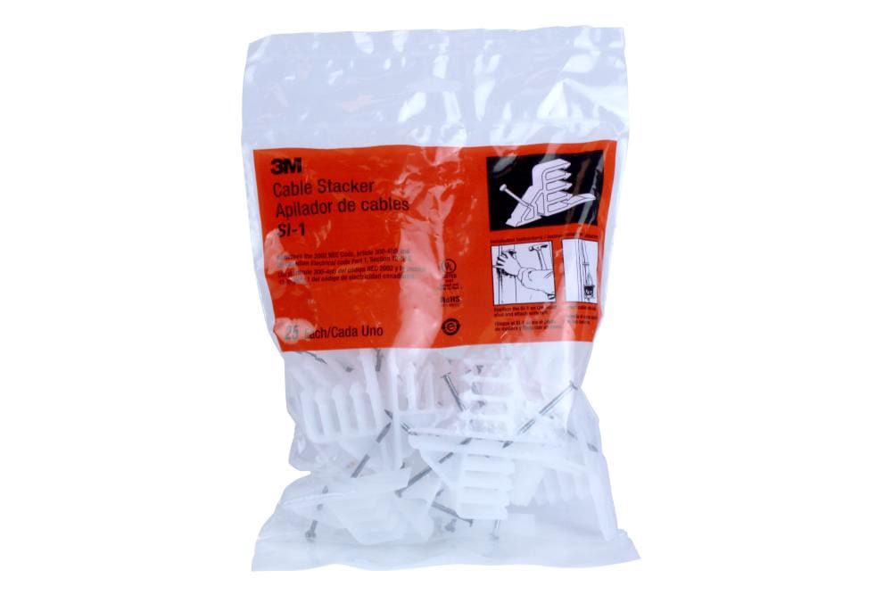 slide 1 of 3, 3M 2-in Plastic Cable spacers Cable Staple ( 25 -Pack), 1 ct