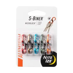 Nite Ize S-Biner MicroLock 5 -Pack Assorted Snap-hook key ring