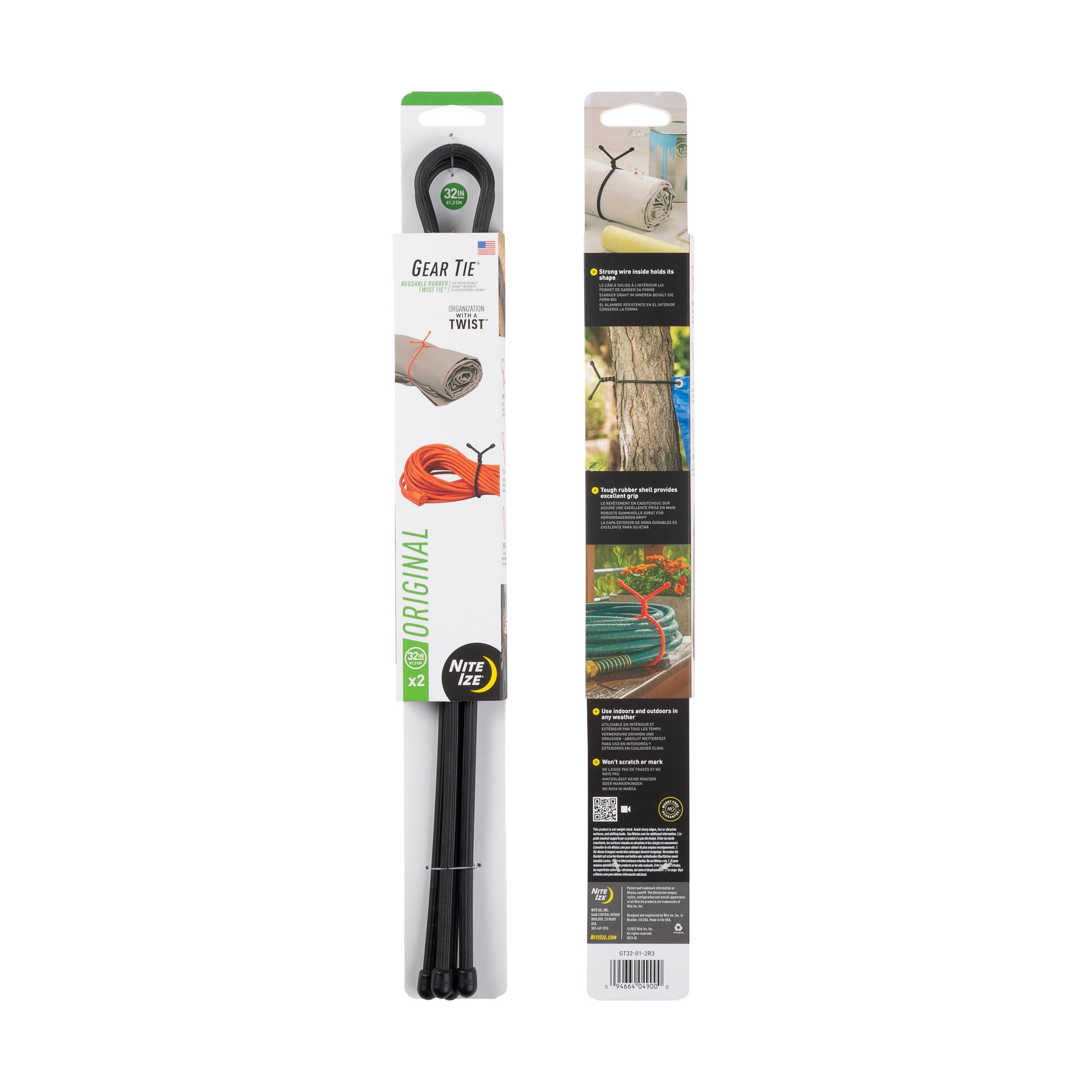 slide 3 of 6, Nite Ize 1-in x 2-2/3-ft Gear tie with Hookless 2 -Pack, 1 ct