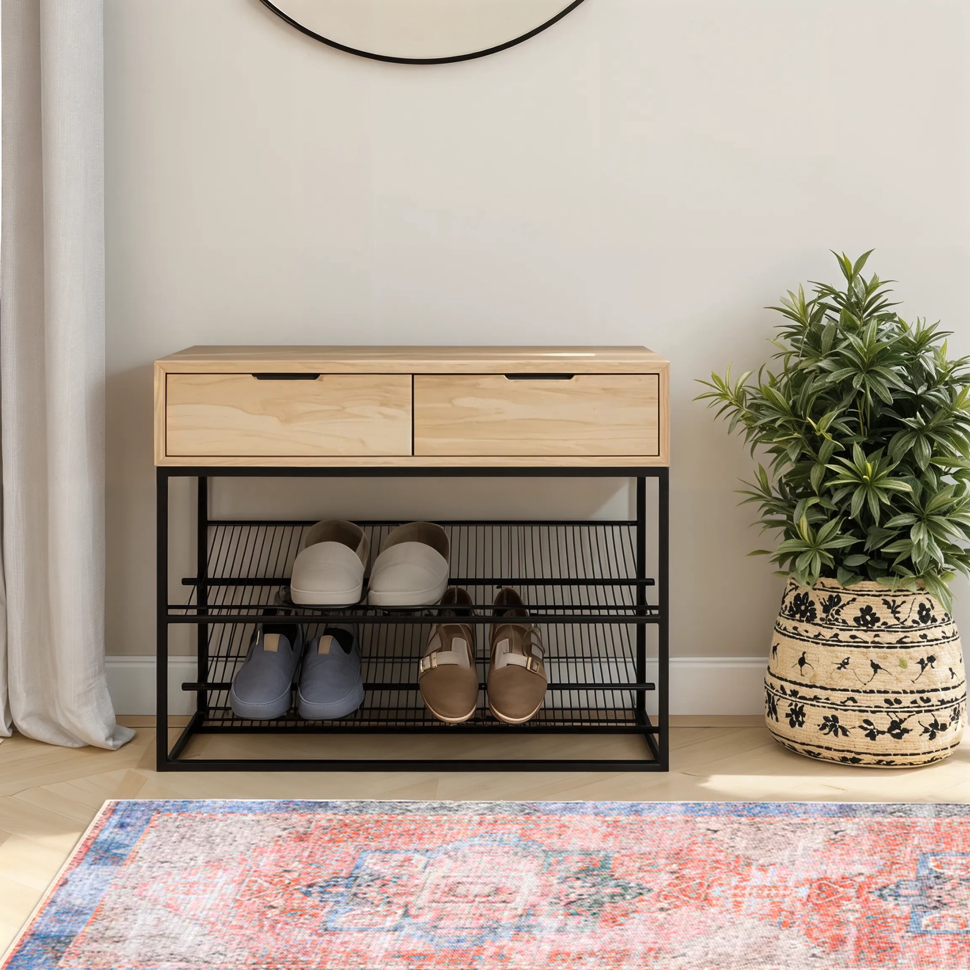 slide 2 of 6, allen + roth with STAINMASTER Amelie 2 x 8 (ft) Loomed Coral Rectangular Indoor Medallion Persian Pet Friendly Runner rug, 1 ct