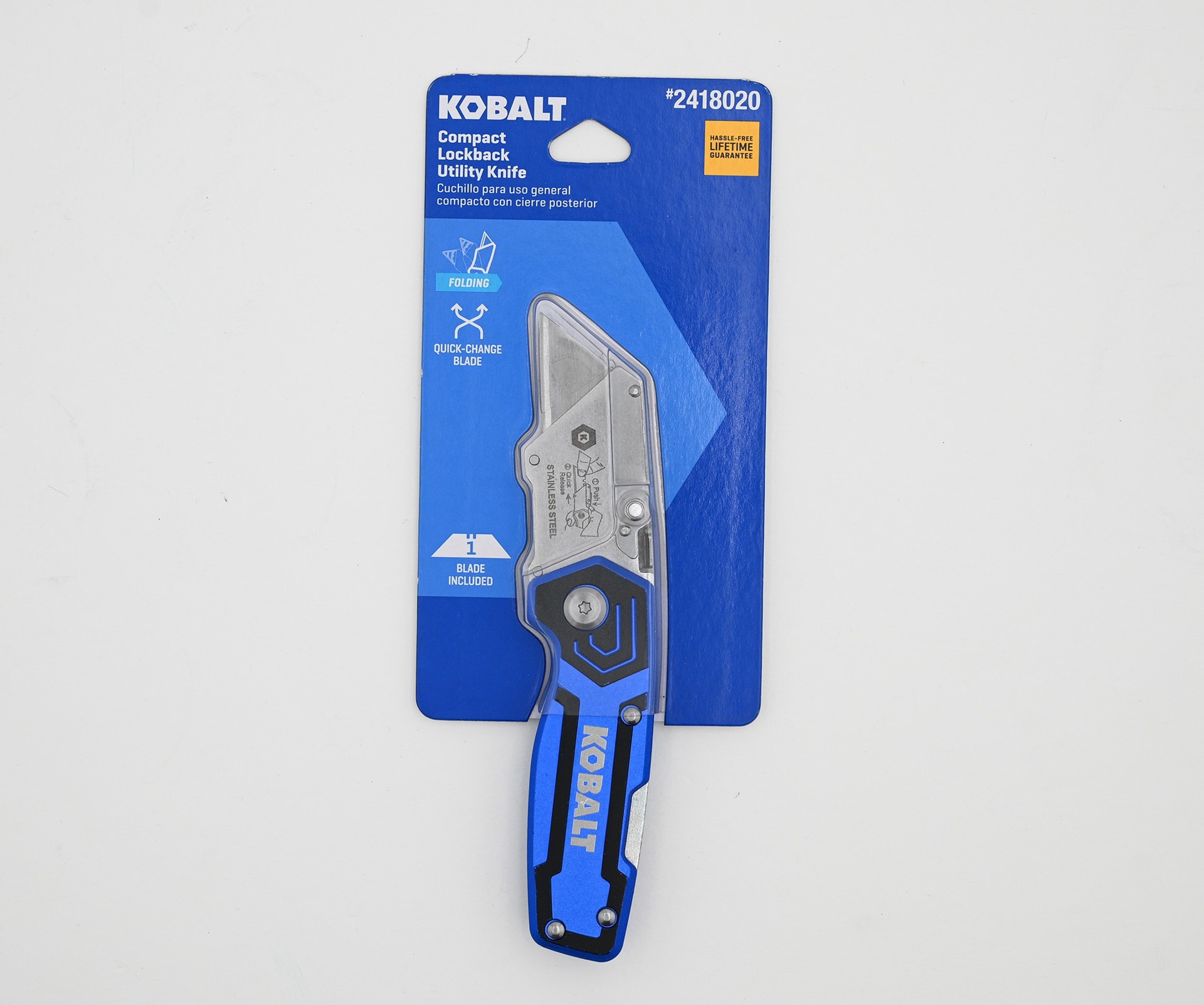 slide 3 of 6, Kobalt Compact Lockback 3/4-in 1 -Blade Folding Utility Knife, 1 ct