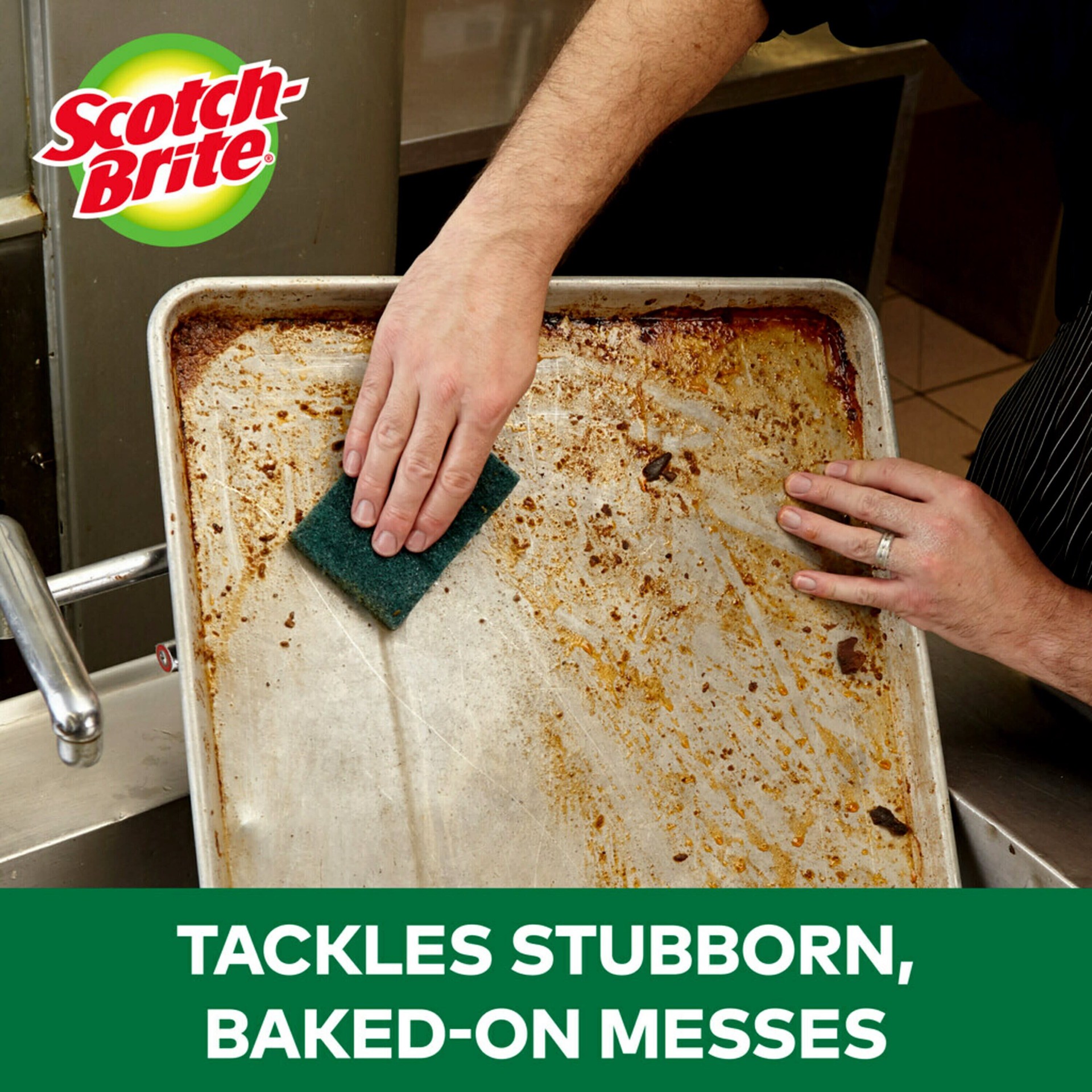 slide 5 of 6, Scotch-Brite Heavy Duty Cellulose Scouring pad 3 -Pack, 1 ct