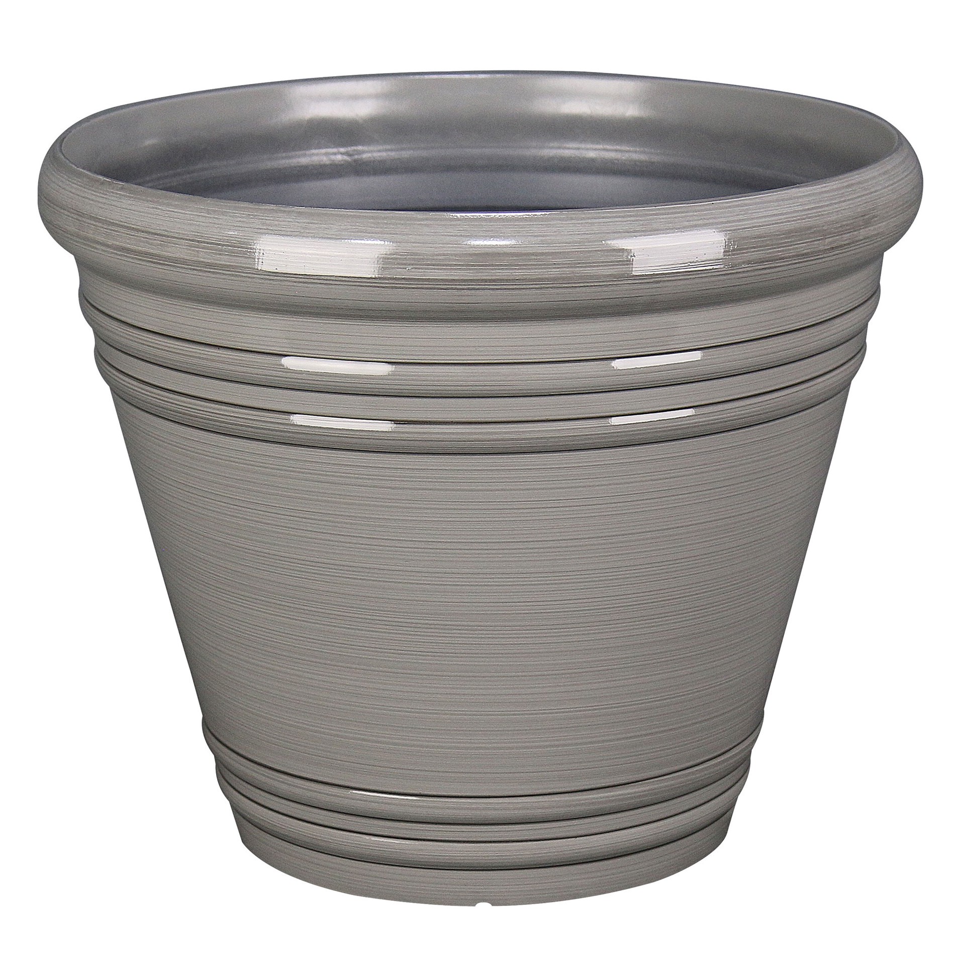 slide 1 of 6, Style Selections 20.35-in W x 17.38-in H Gray Resin Contemporary/Modern Indoor/Outdoor Planter, 1 ct