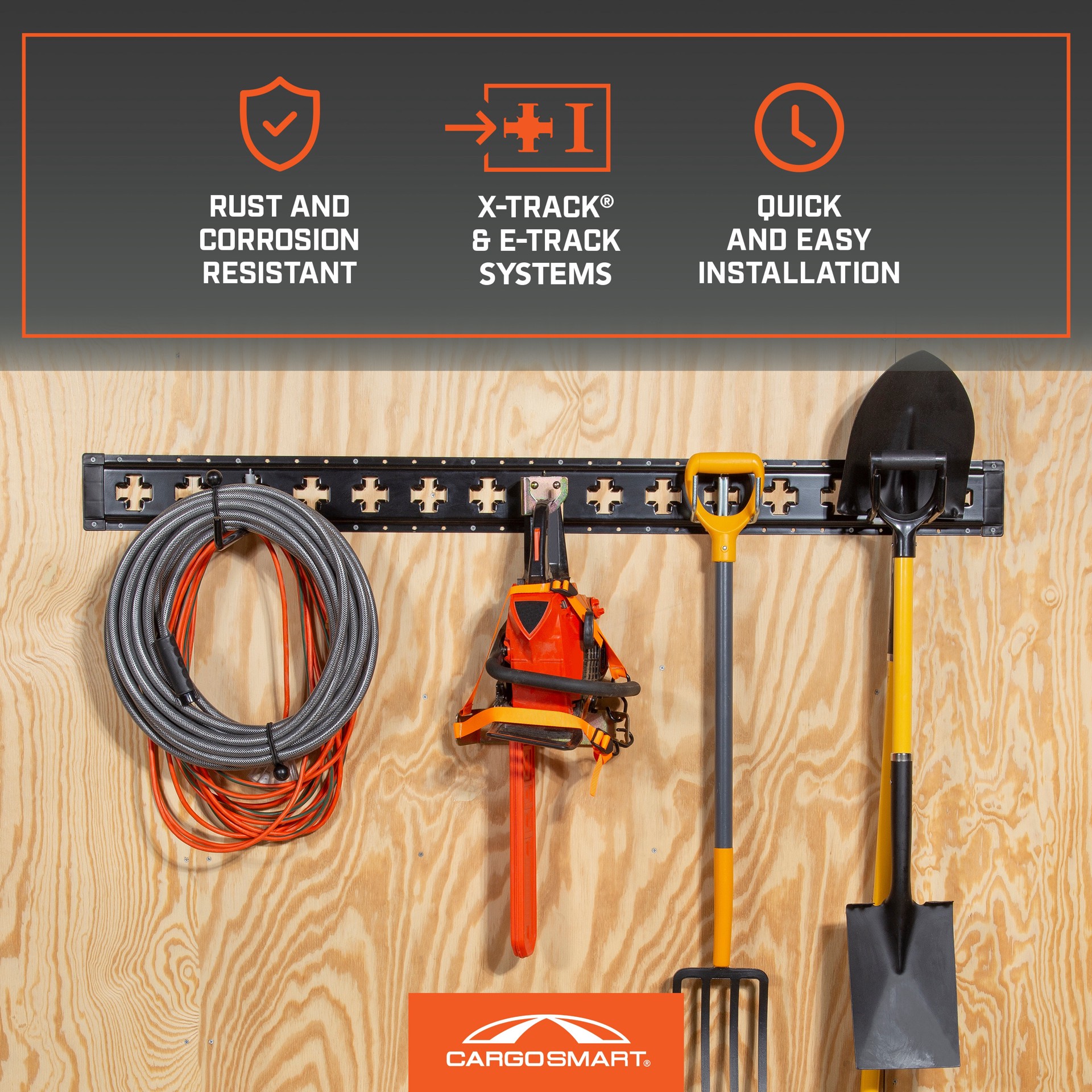 slide 5 of 6, CargoSmart 7-in Black plastic Steel Multipurpose Storage rail, 1 ct