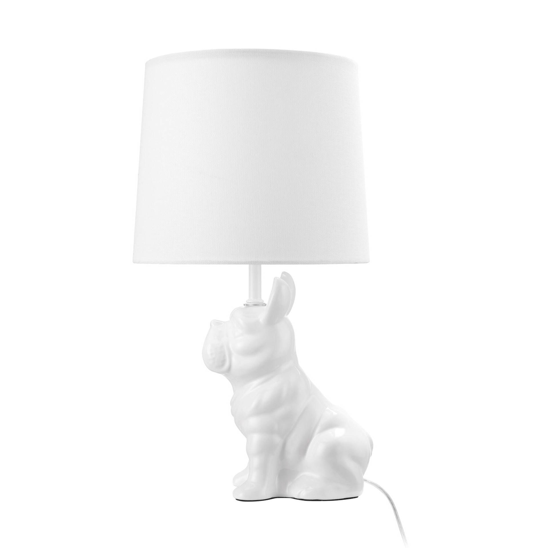 slide 5 of 6, Style Selections Toby 16-in White Table Lamp with Fabric Shade, 1 ct