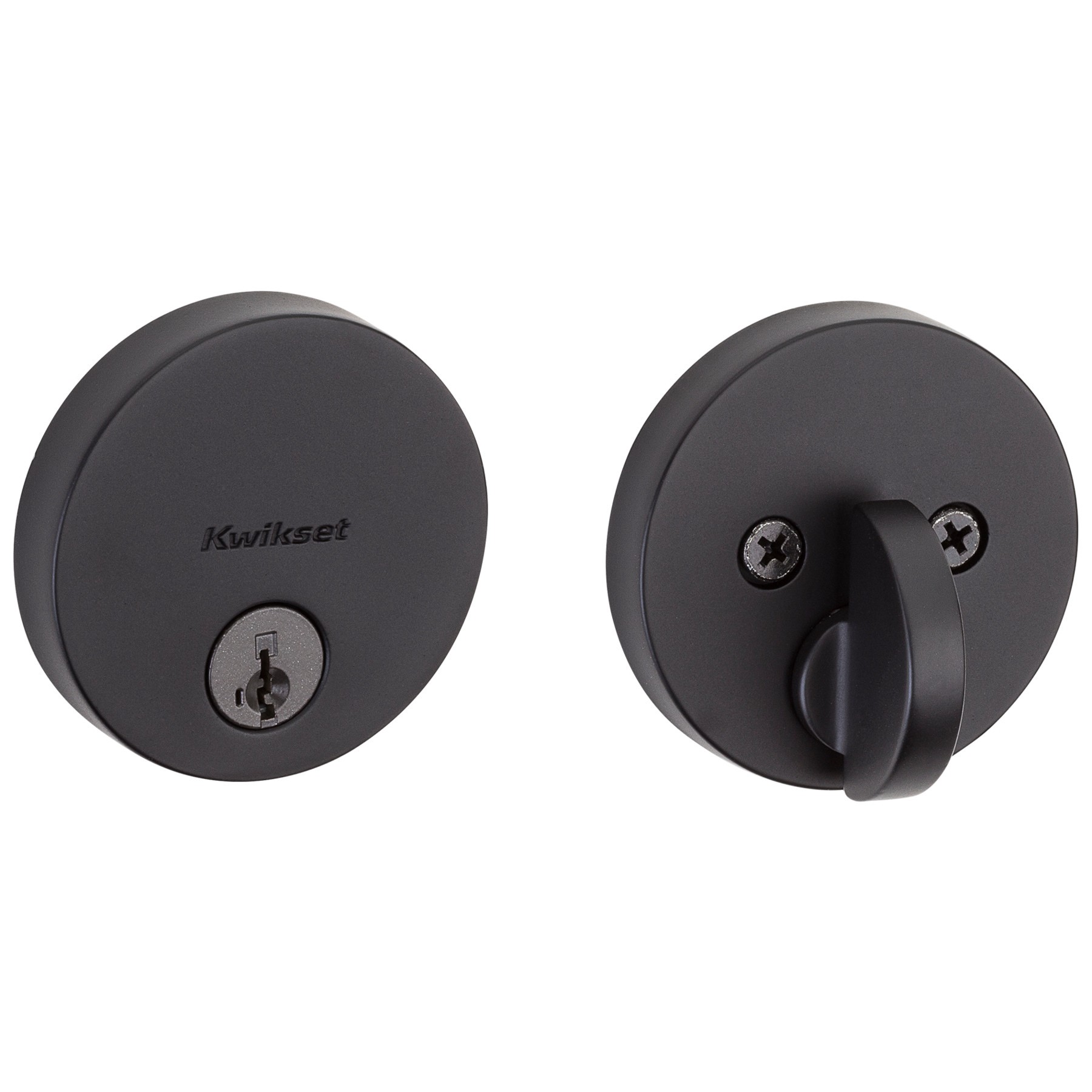 slide 1 of 6, Kwikset Signature Series Uptown Iron Black Single Cylinder Deadbolt ft. SmartKey Security, 1 ct