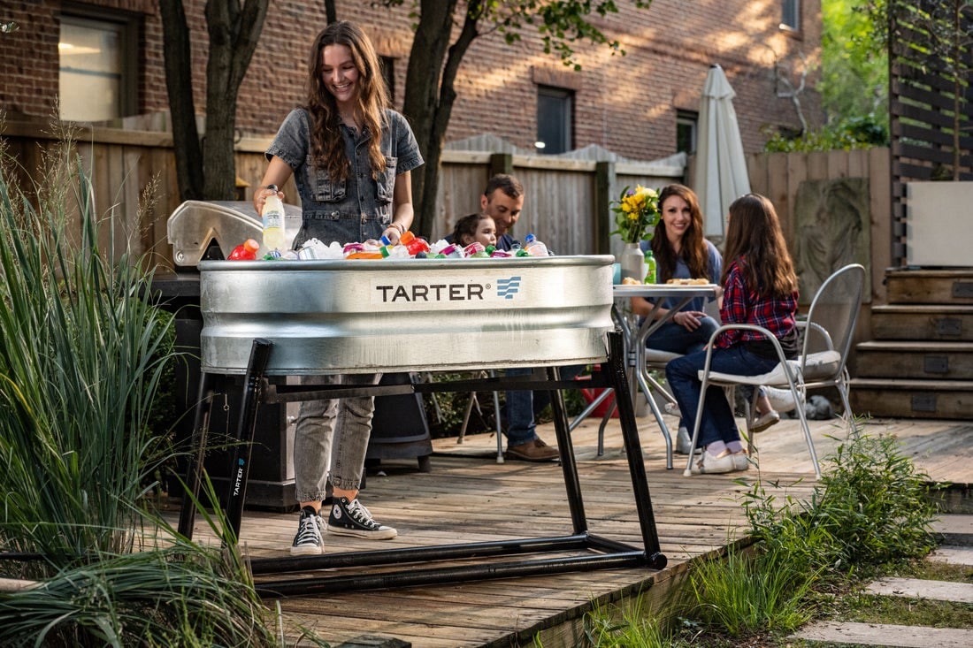 slide 3 of 4, Tarter 40 Gallon(s) Black tank stand large to fit WT214 and WT214S Steel Stock tank stand, 1 ct