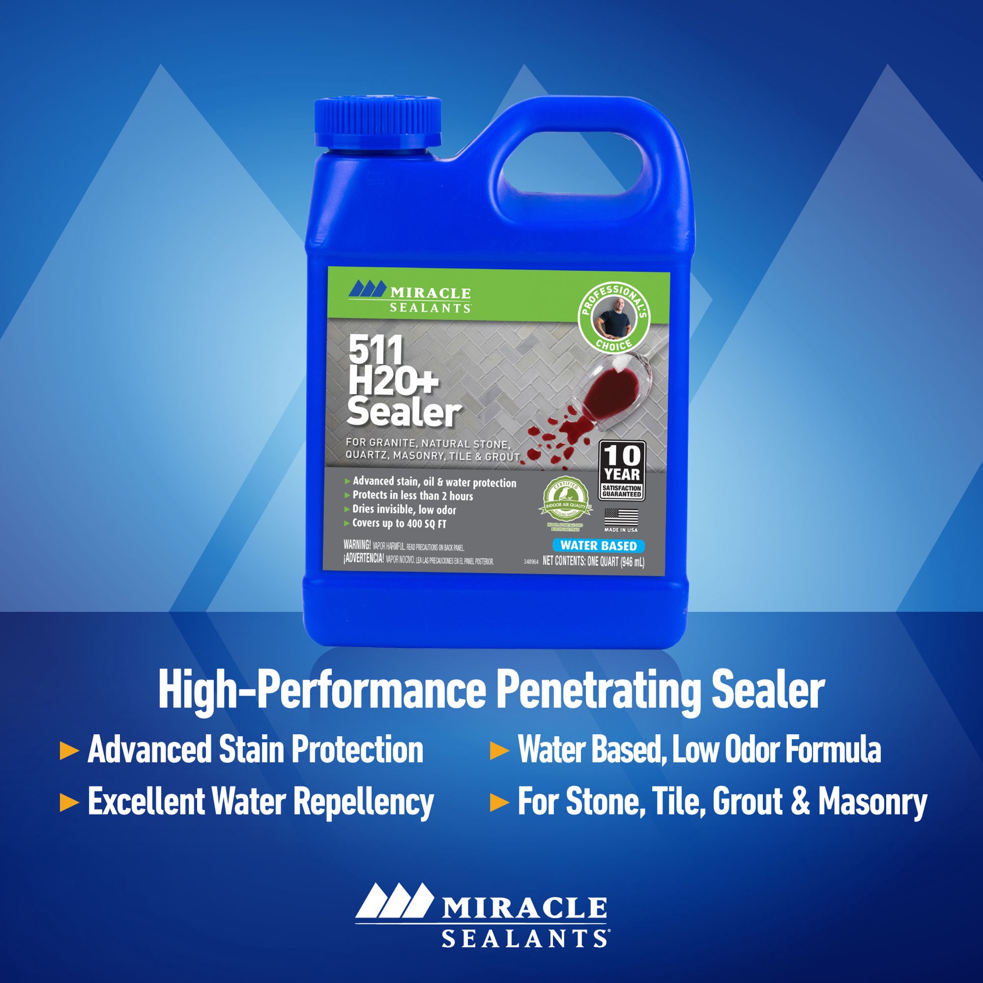 slide 2 of 6, Miracle Sealants 511 H20 Plus 32 Fluid ounce(s) Clear Sealer and finish, 1 ct