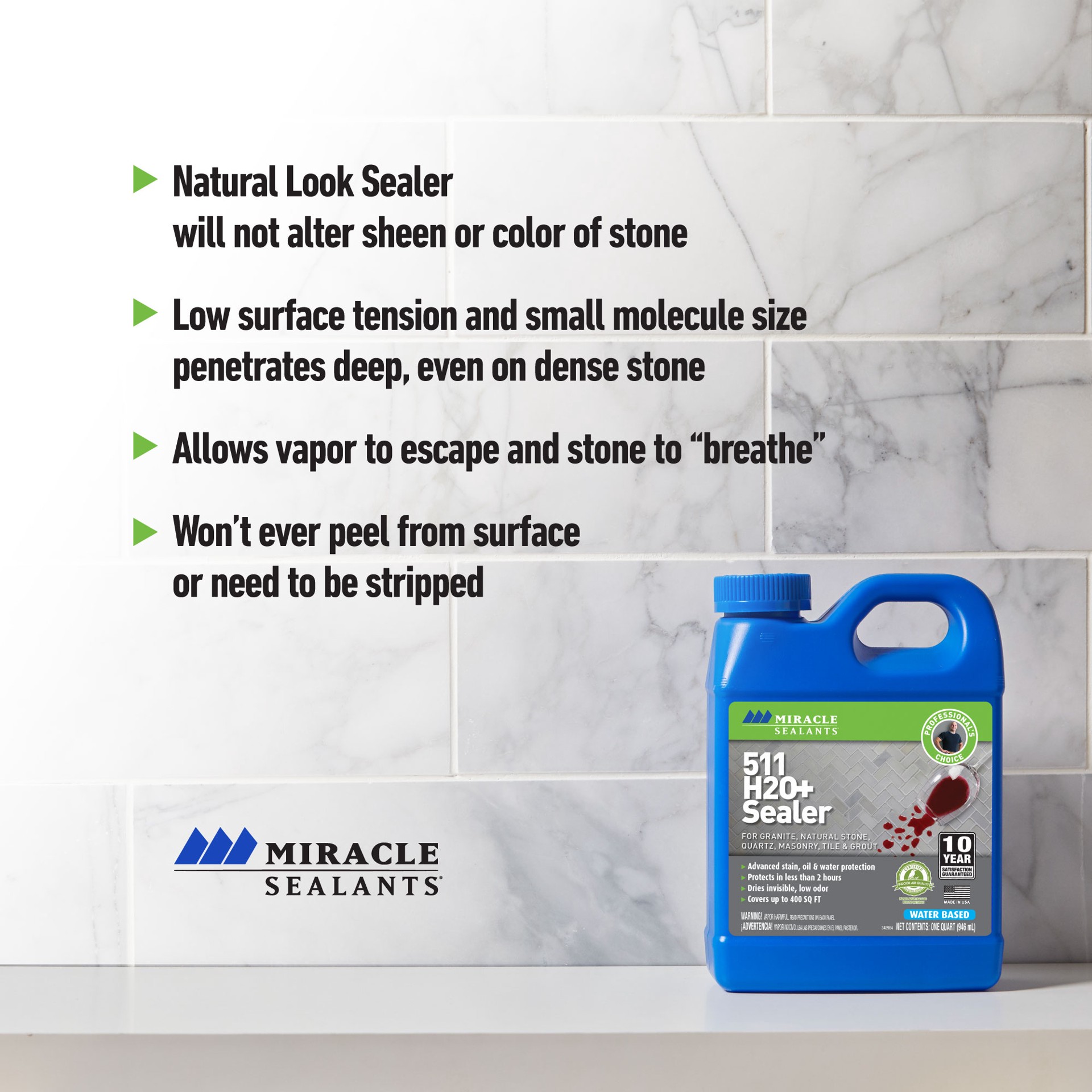 slide 4 of 6, Miracle Sealants 511 H20 Plus 32 Fluid ounce(s) Clear Sealer and finish, 1 ct
