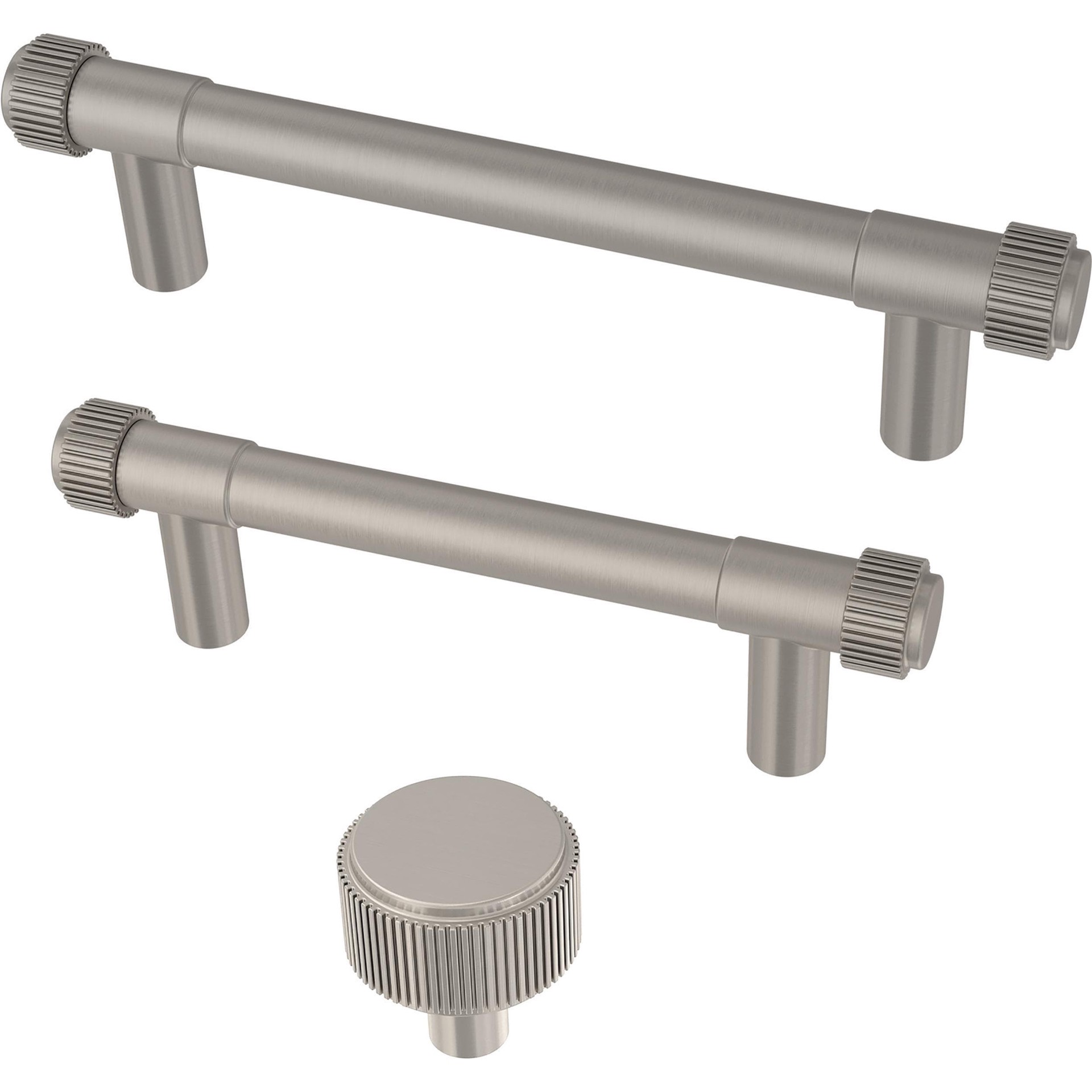 slide 3 of 6, Brainerd Casual Coined 1-1/8-in Satin Nickel Round Cabinet Knob, 1 ct