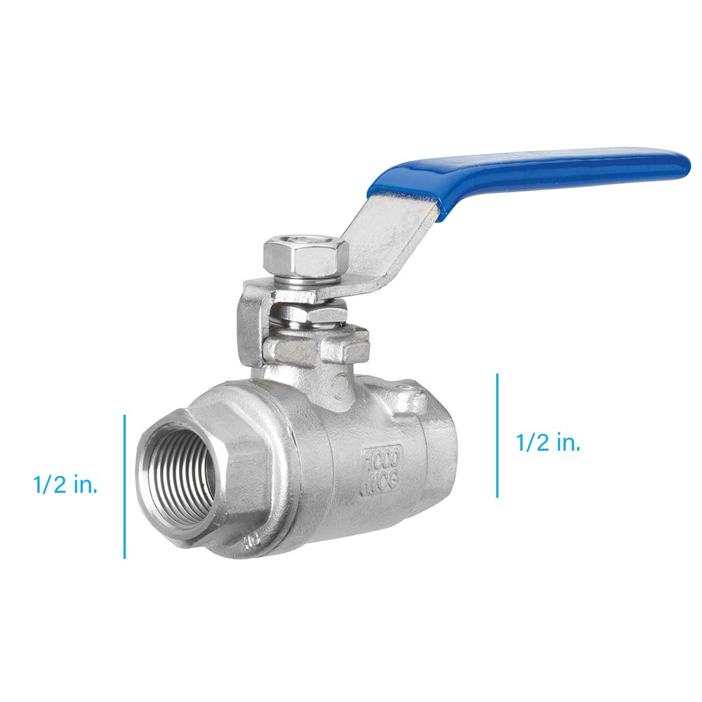 slide 3 of 6, RELIABILT 1/2-in FIP Stainless steel Ball Valve, 1 ct