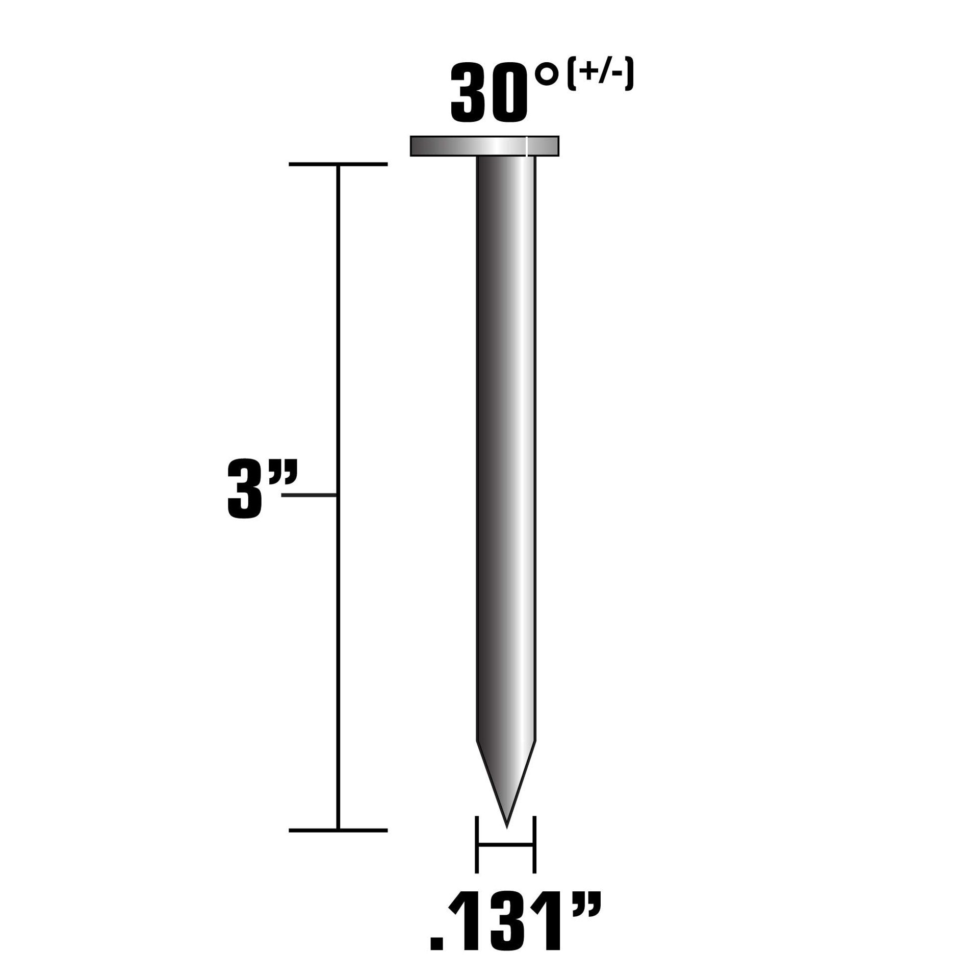 slide 2 of 6, Metabo HPT 3-in x 0.131-in 30 -Degree 10d Bright Smooth Shank Collated Framing nails ( 2500 -Per Box ), 1 ct