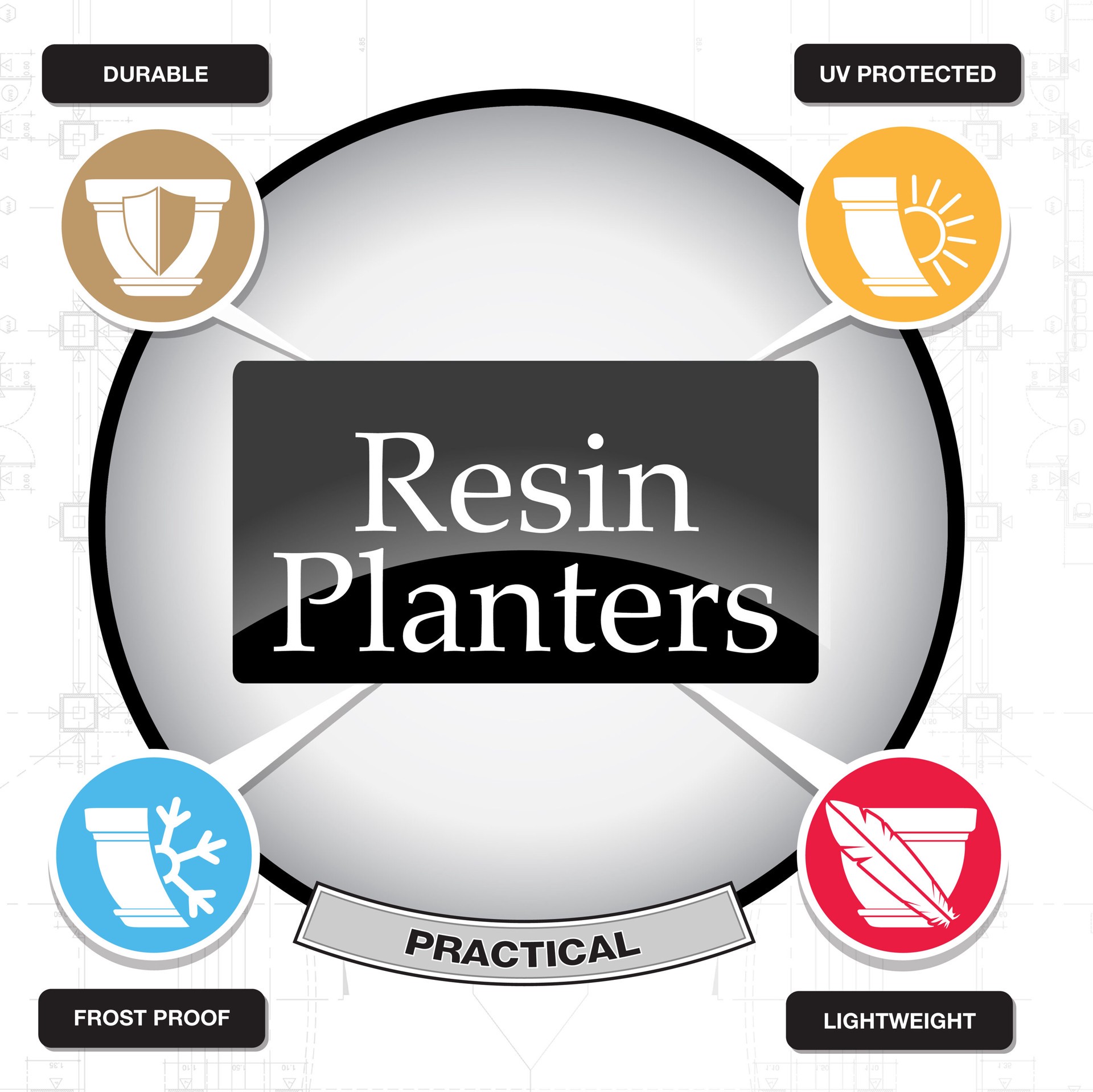 slide 5 of 6, Garden Treasures Round 14.0-in W x 14.0-in L Orange Plastic Indoor/Outdoor Self Watering Planter, 1 ct