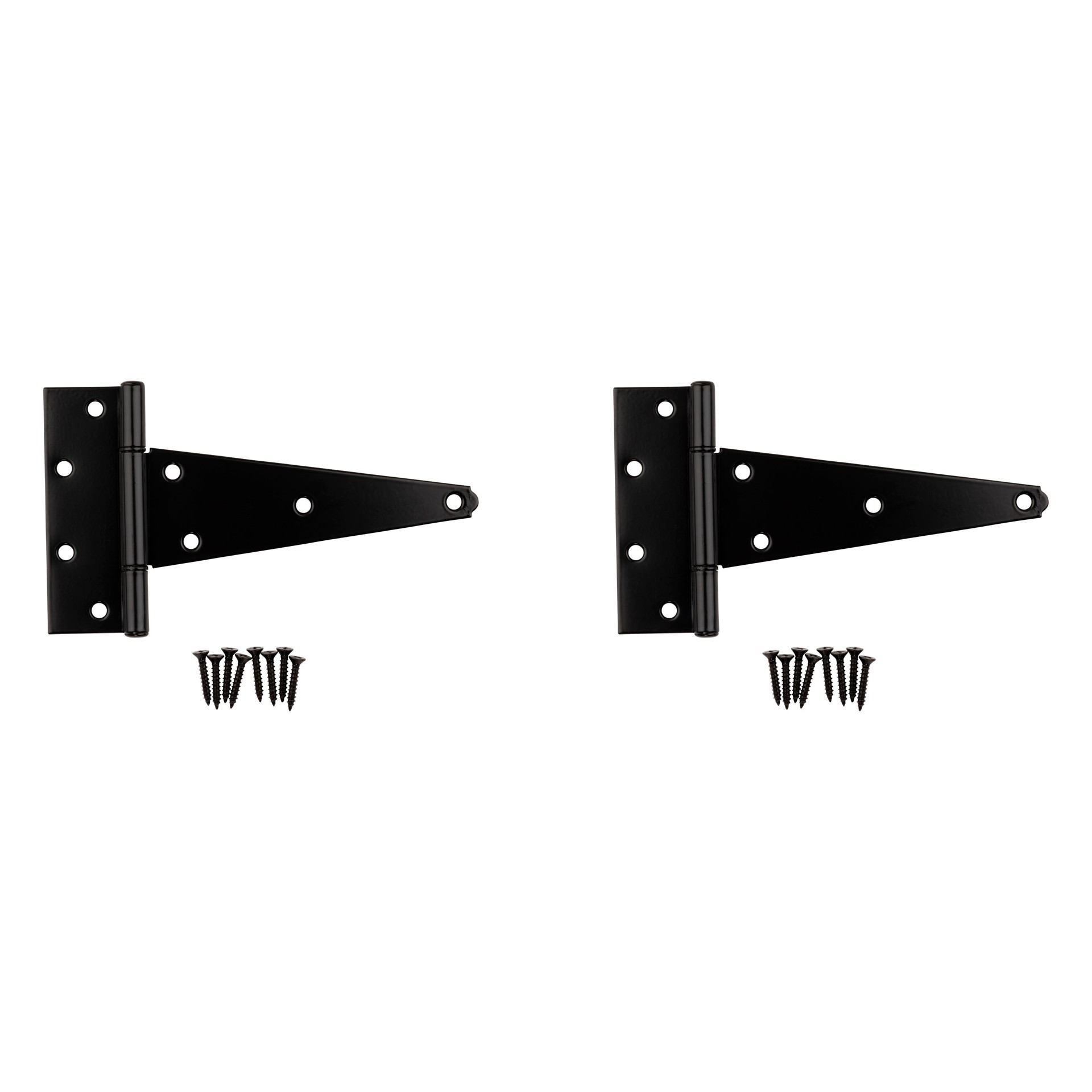 slide 3 of 6, National Hardware 5-1/2-in H Black T-shaped Interior/Exterior Door Hinge 2 -Pack, 1 ct