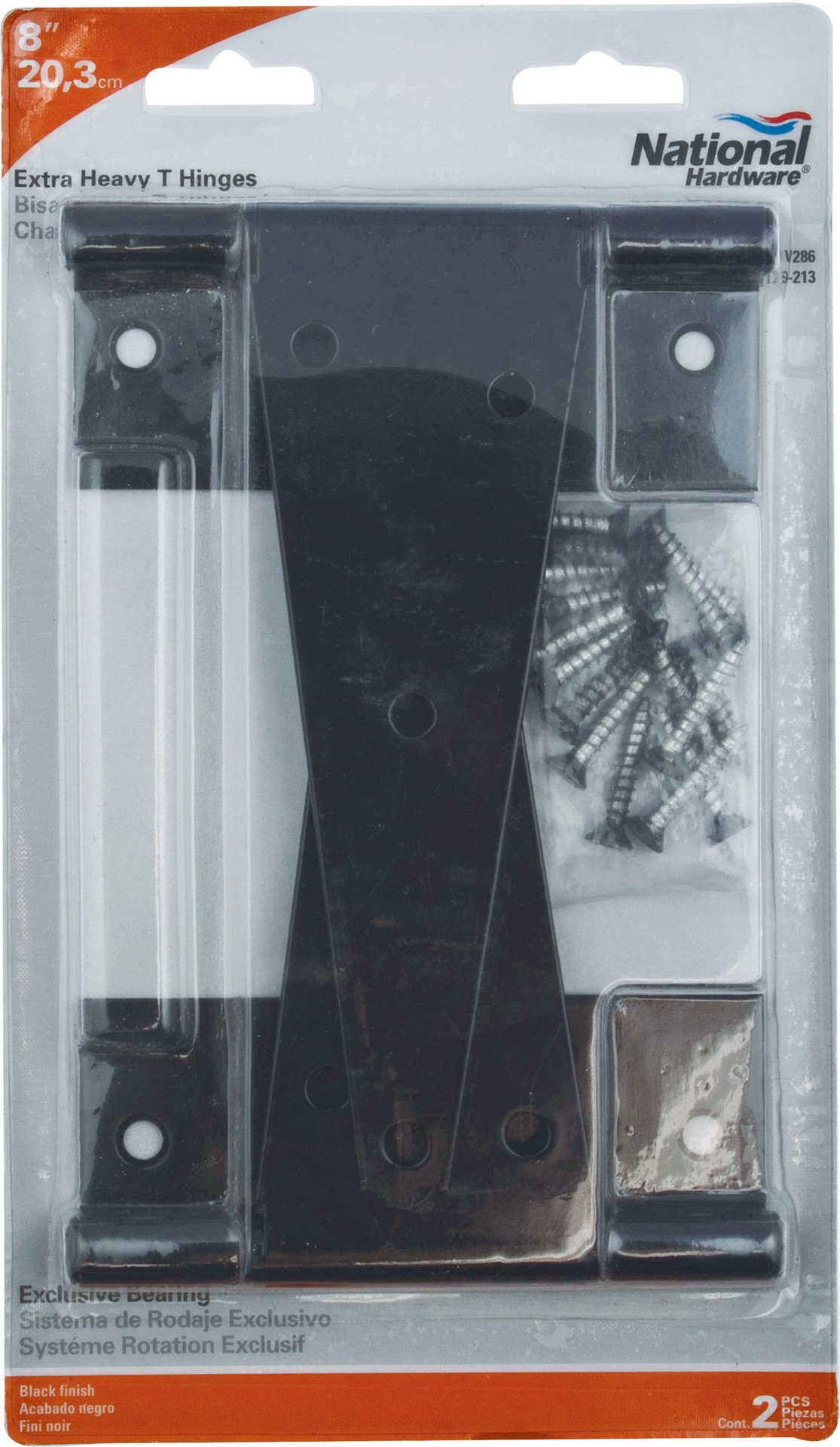 slide 3 of 6, National Hardware 5-1/2-in H Black T-shaped Interior/Exterior Door Hinge 2 -Pack, 1 ct