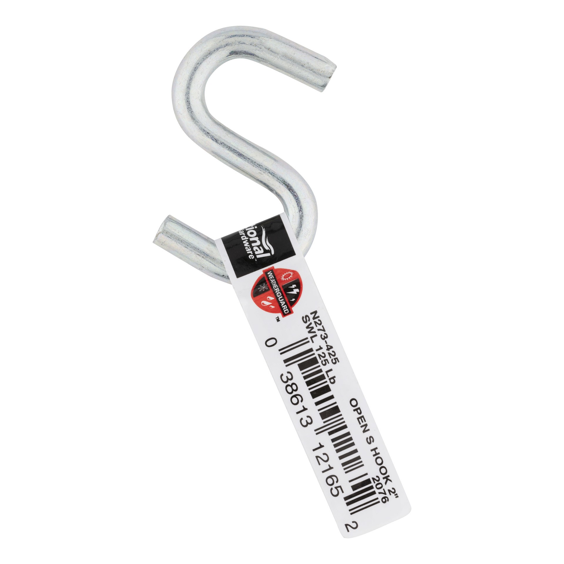 slide 3 of 5, National Hardware 2-in Zinc plated Steel S-hook, 1 ct