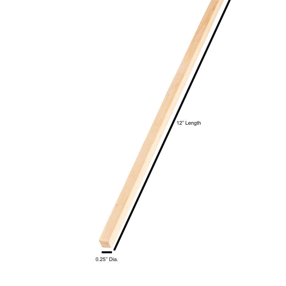 slide 5 of 6, Madison Mill 0.25-in dia x 12-in L Square Poplar Dowels 12 -Pack, 1 ct