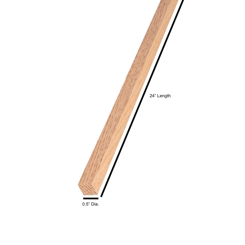 slide 5 of 6, Madison Mill 0.5-in dia x 24-in L Square Oak Dowel 12 -Pack, 1 ct