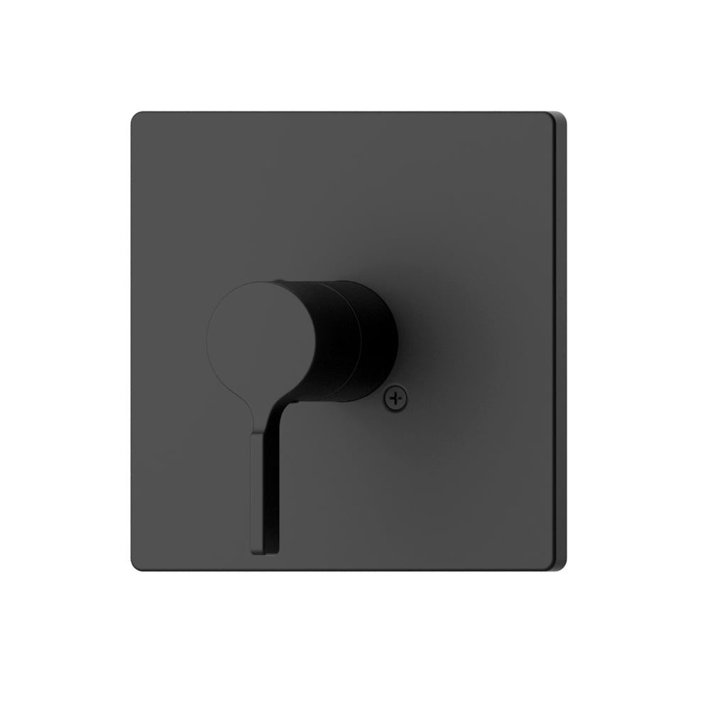 slide 4 of 6, allen + roth Veda Matte Black 1-handle 6-in Square Bathtub and shower Faucet with Valve (Single Function), 1 ct