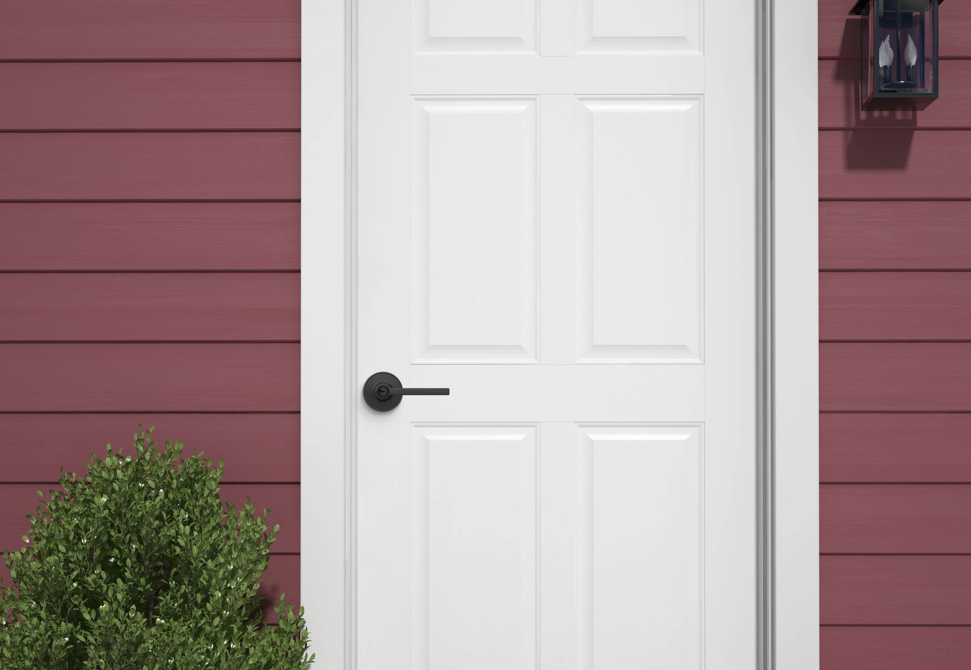 slide 2 of 6, Home Front by Schlage Crosbie Matte Black Exterior Keyed Entry Door Handle, 1 ct