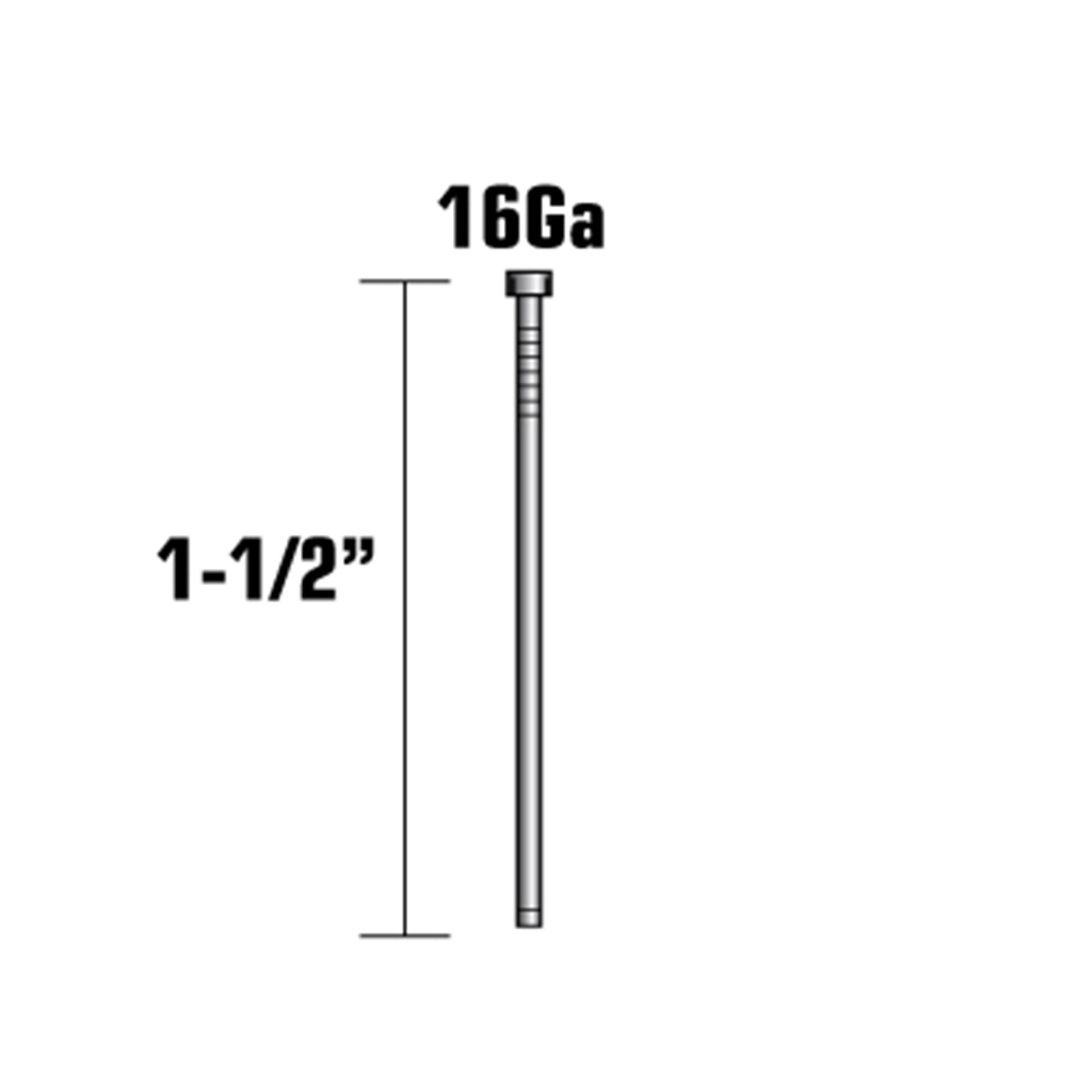 slide 2 of 5, Metabo HPT 1-1/2-in 16 -Gauge Straight Electro-galvanized Collated Finish nails 2500 -Per Box, 1 ct
