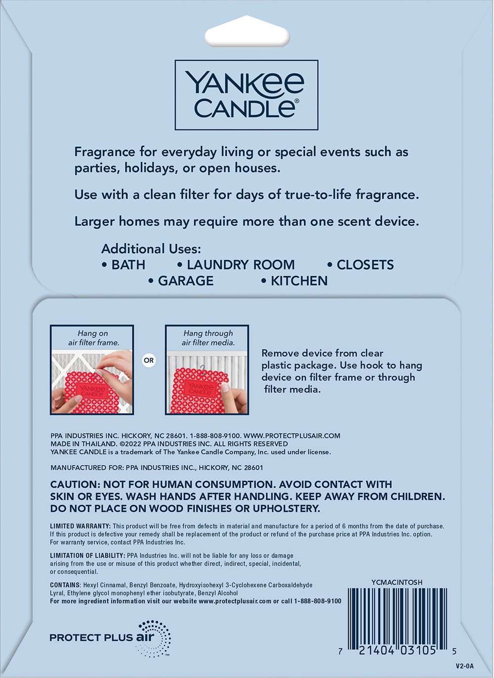 slide 2 of 5, Yankee Candle Whole Home - Macintosh Air filter freshener, 1 ct