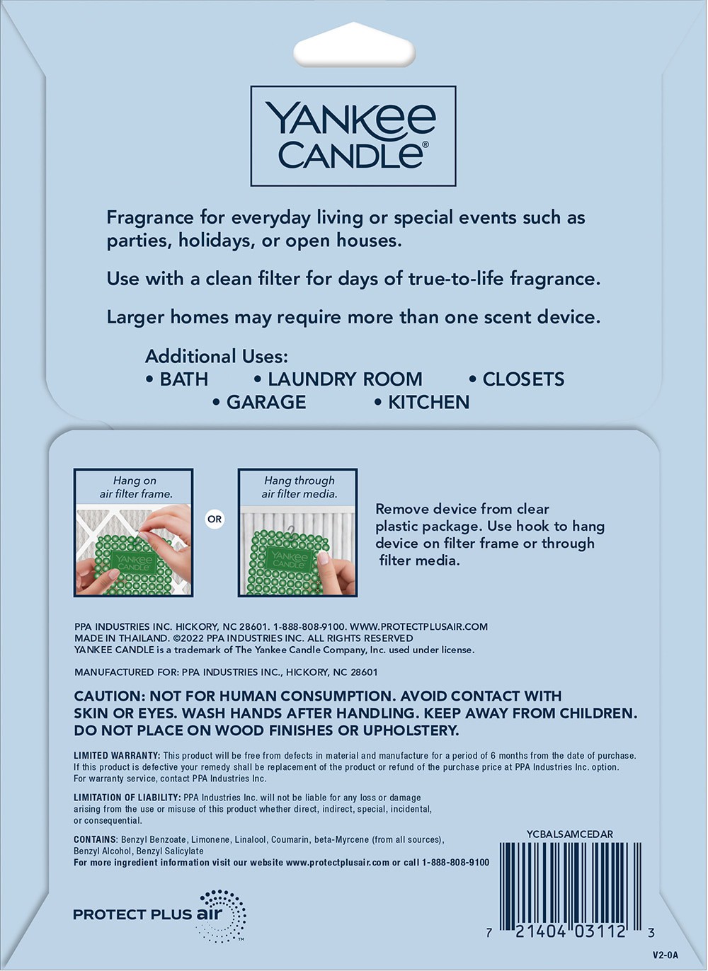 slide 2 of 5, Yankee Candle Whole Home - Balsam Cedar Air filter freshener, 1 ct