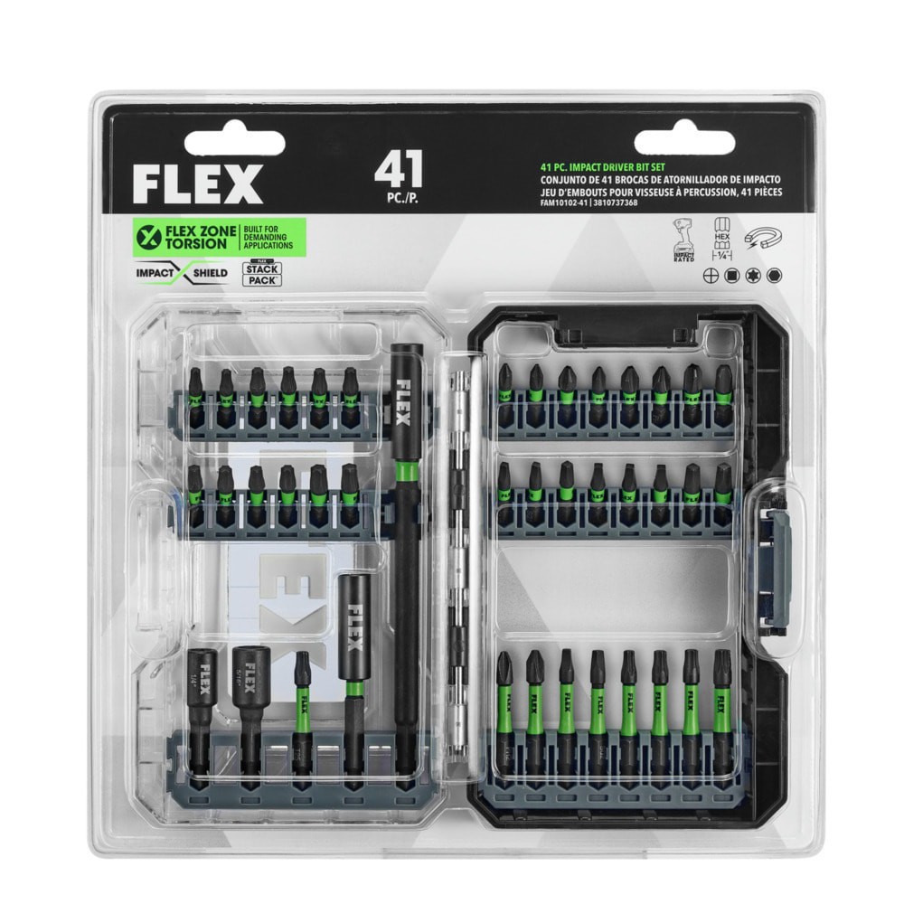 slide 4 of 5, FLEX STACK PACK 1/4-in x Impact Driver Bit Set 41 -Piece, 1 ct
