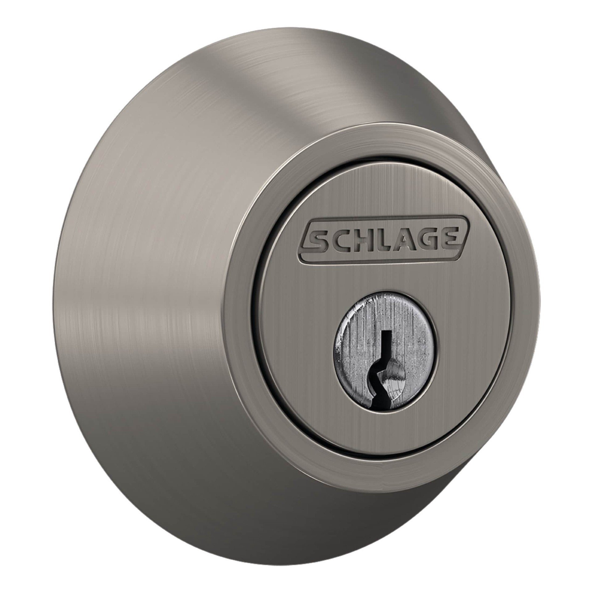 slide 3 of 6, Home Front by Schlage Satin Nickel Double Cylinder Deadbolt, 1 ct
