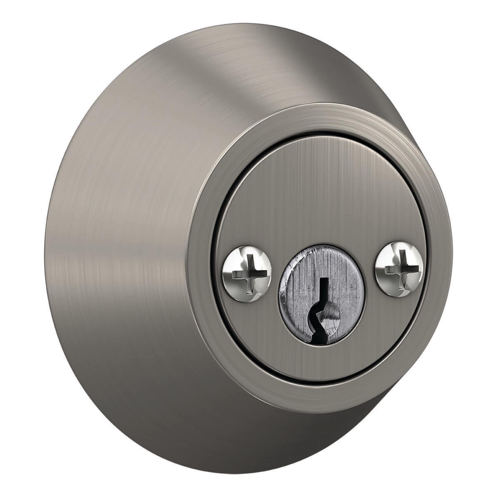 slide 4 of 6, Home Front by Schlage Satin Nickel Double Cylinder Deadbolt, 1 ct