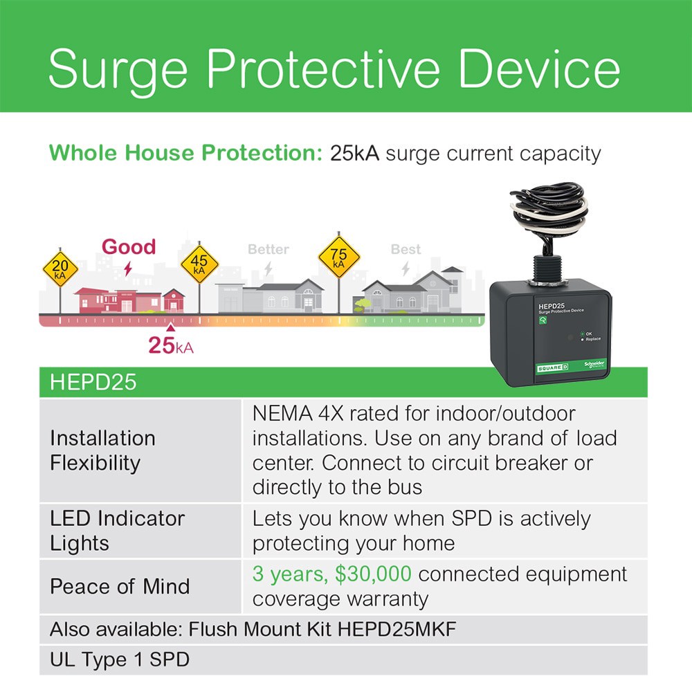 slide 5 of 6, Square D 25-kA Indoor and outdoor Surge protective device, 1 ct