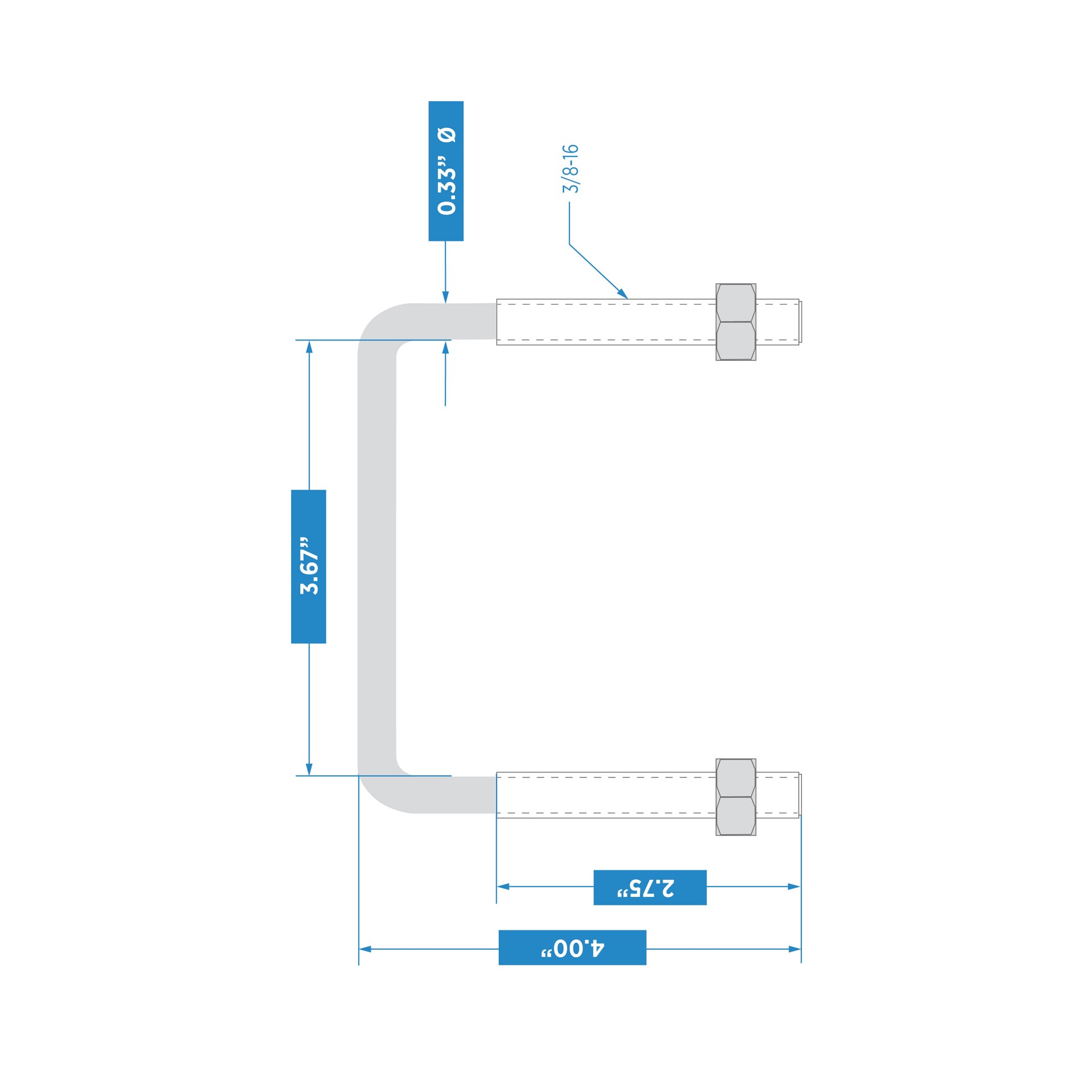 slide 5 of 5, National Hardware 3/8-in x 4-in Zinc-plated Interior/Exterior Coarse Thread U-bolt, 1 ct