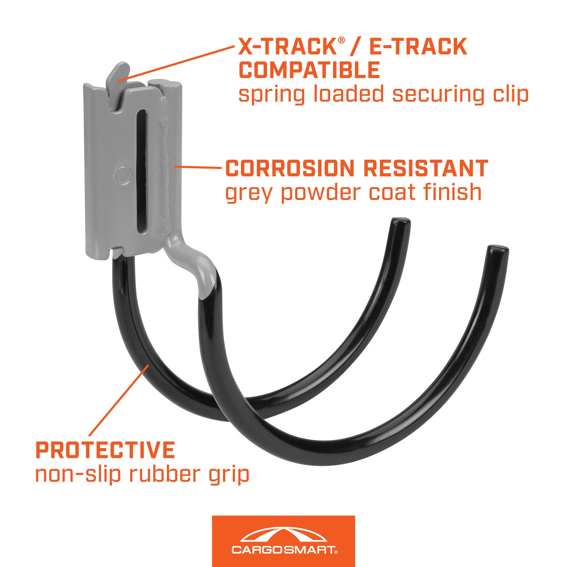 slide 4 of 6, CargoSmart 9.87-in Black vinyl Steel Multipurpose Hook, 1 ct