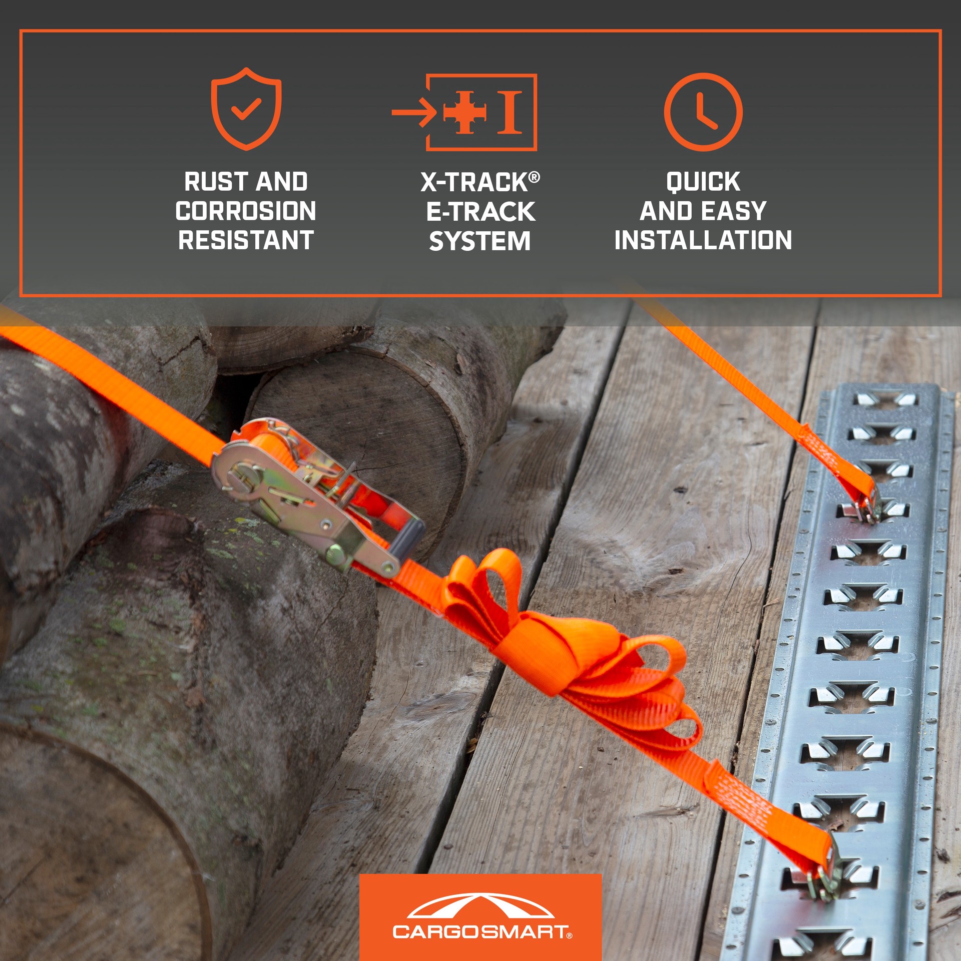 slide 6 of 6, CargoSmart 2-in x 16-ft Ratchet Tie Down with E-track 3000-lb Break Strength (2-Pack), 1 ct