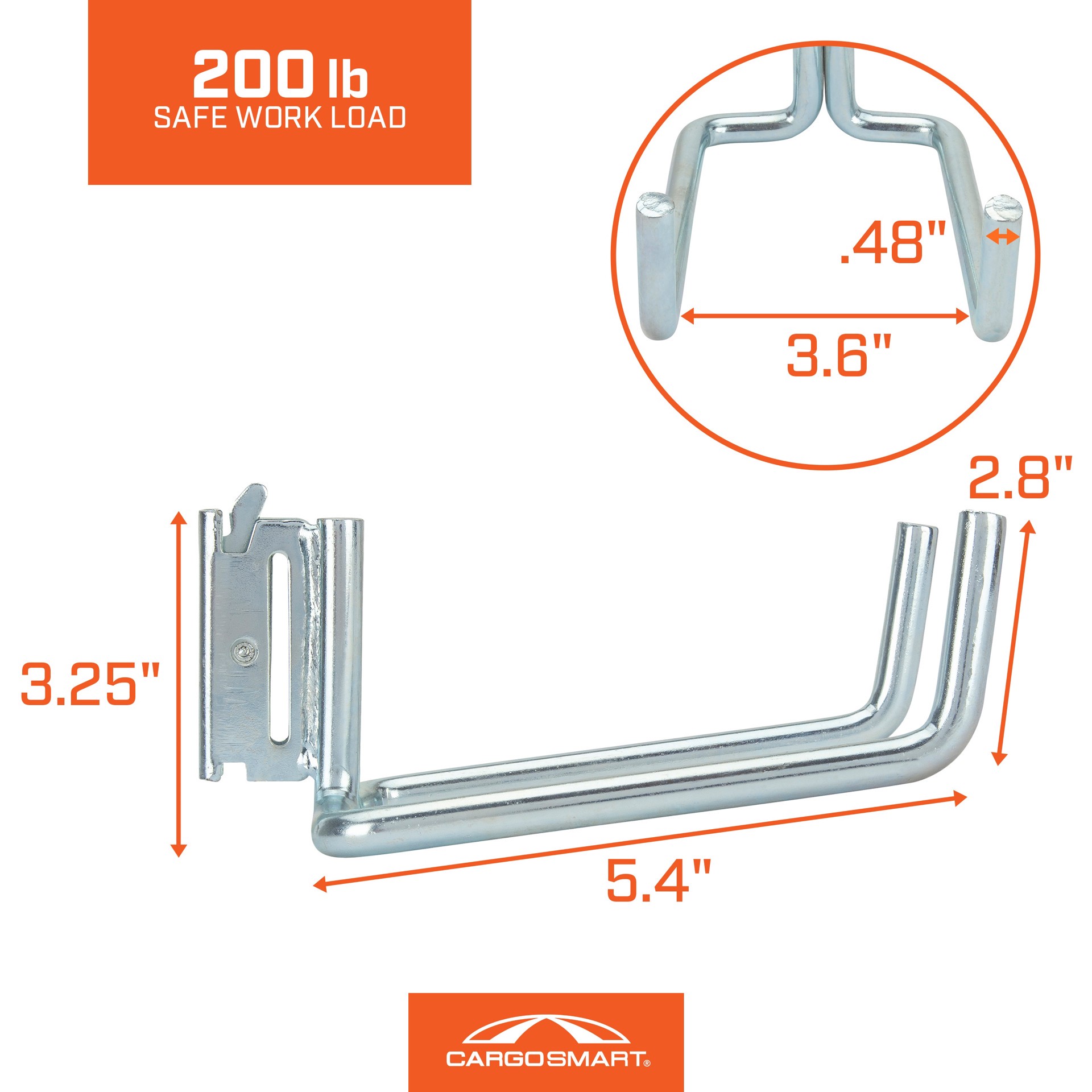 slide 3 of 6, CargoSmart 10-in Zinc Steel Multipurpose Hook, 1 ct