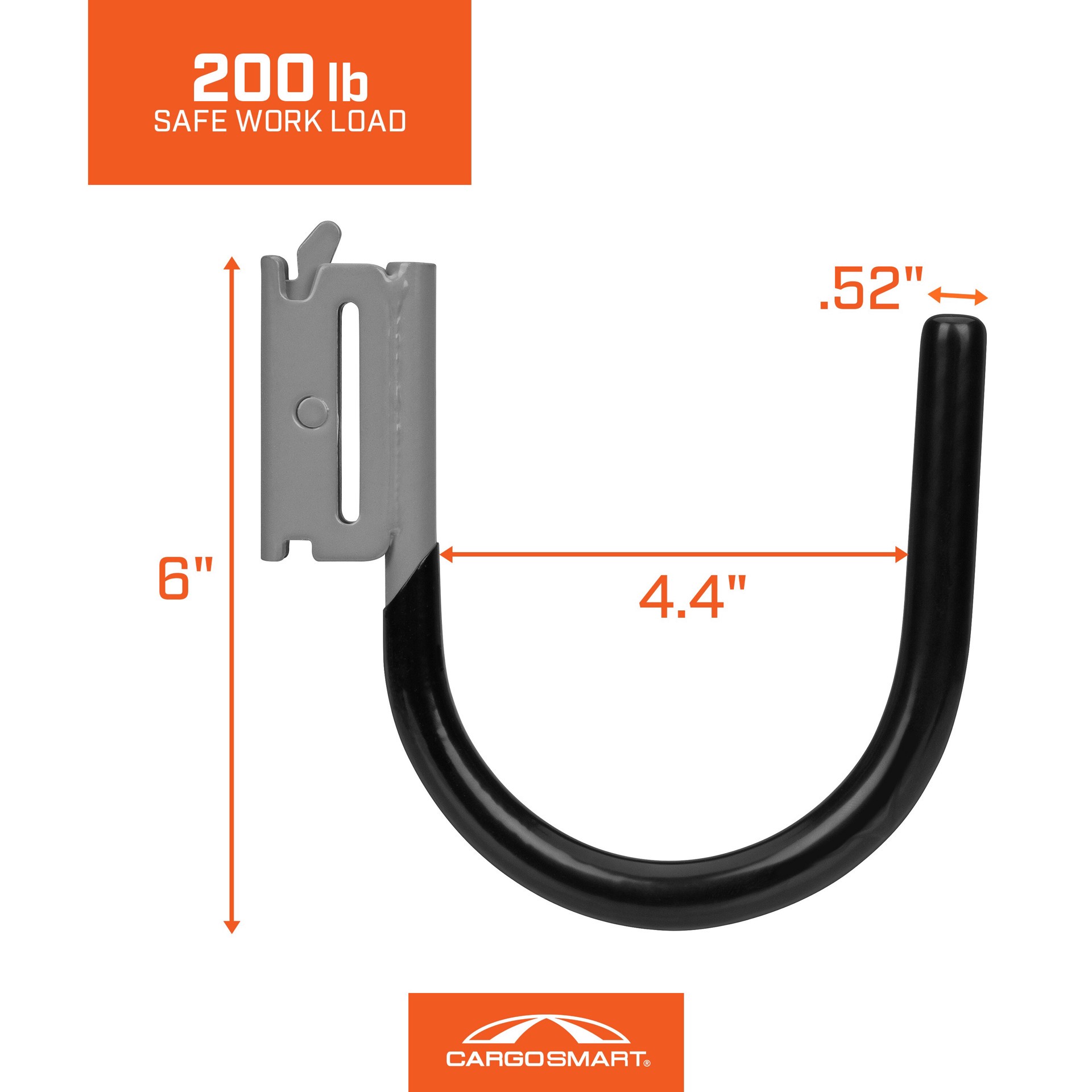 slide 3 of 6, CargoSmart 10.5-in Powdercoat Gray Steel Multipurpose Hook, 1 ct