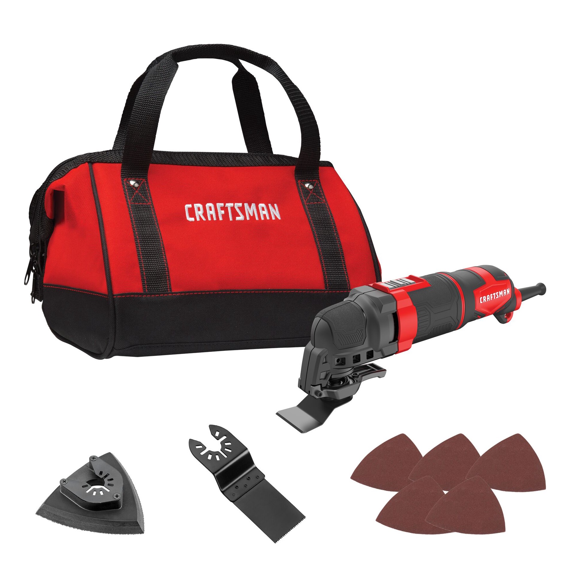 slide 1 of 6, CRAFTSMAN 3 -Amp Variable speed 10 -Piece Oscillating Multi-Tool with Soft ( ), 1 ct