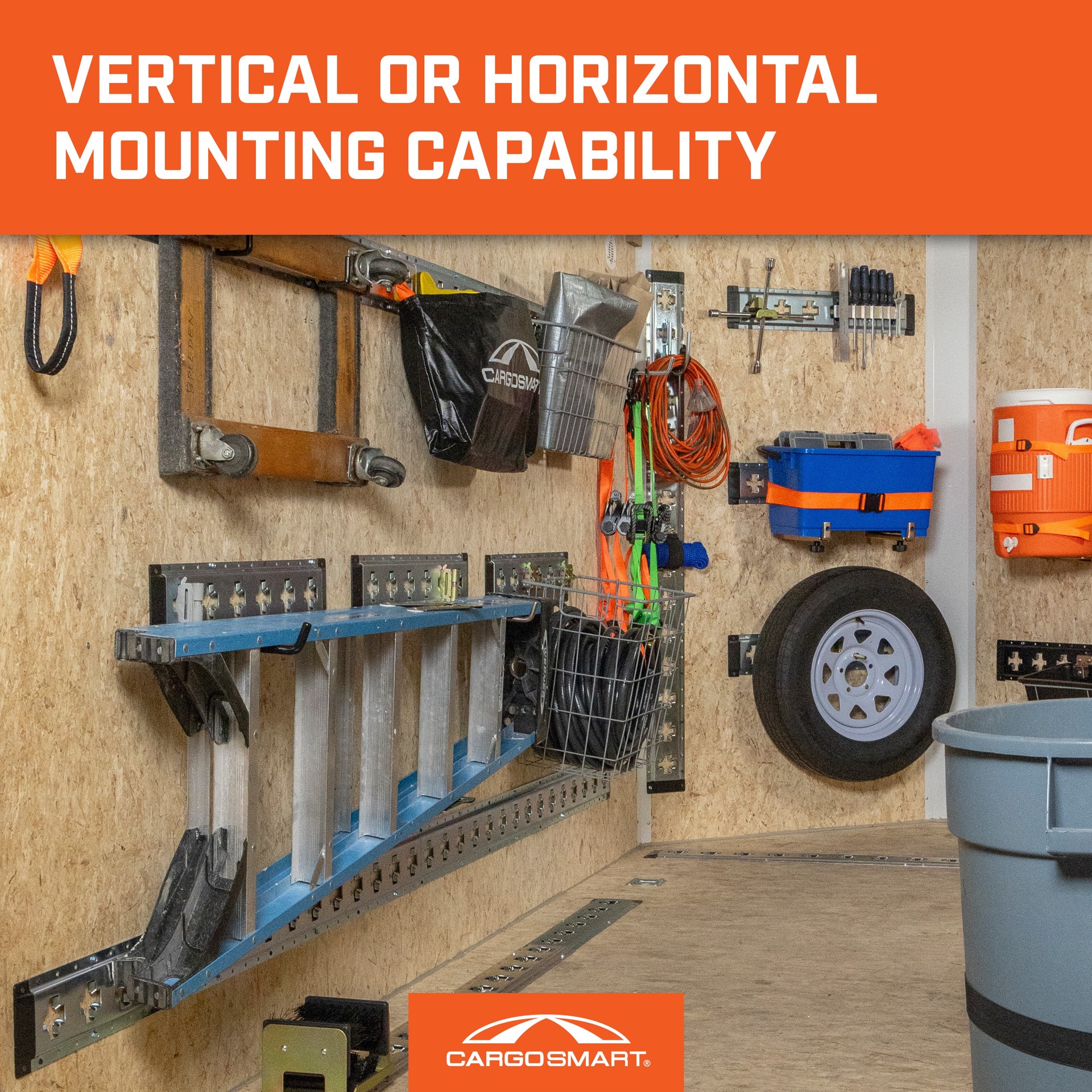 slide 5 of 6, CargoSmart 60-in Zinc Steel Multipurpose Storage rail, 1 ct