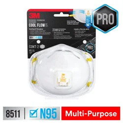 3M White N95 Multi-Purpose Valved Respirator 2 -Pack