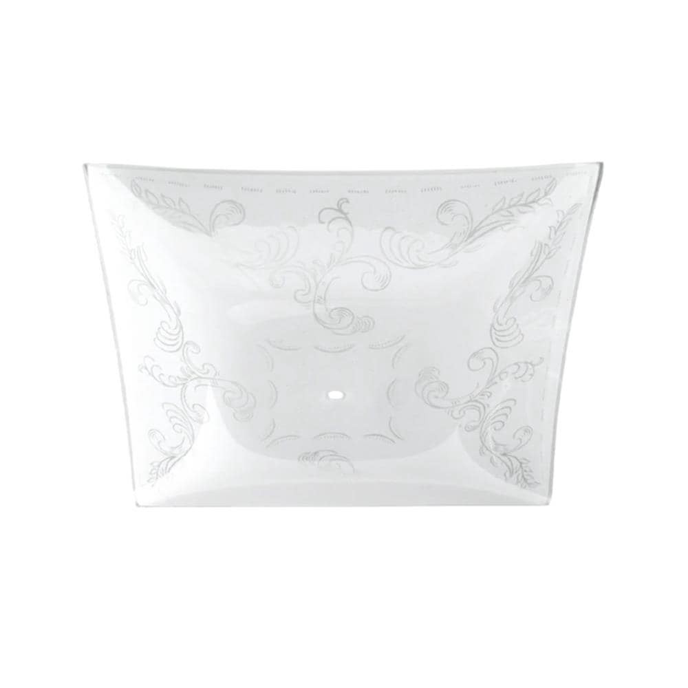 slide 1 of 1, Style Selections 1.5-in x 12-in Square White frosted Etched glass Flush mount light shade, 1 ct